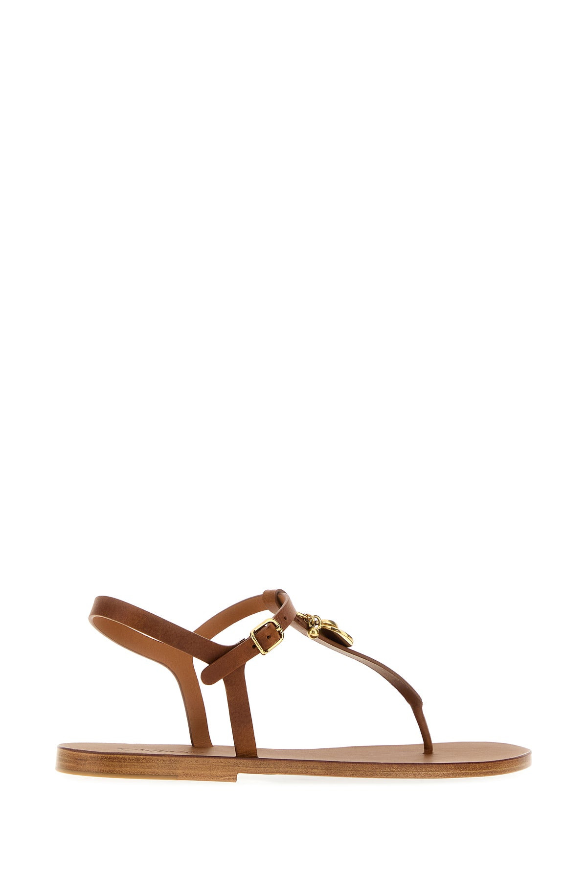 Caramel leather Chloé Charms thong sandals - 3