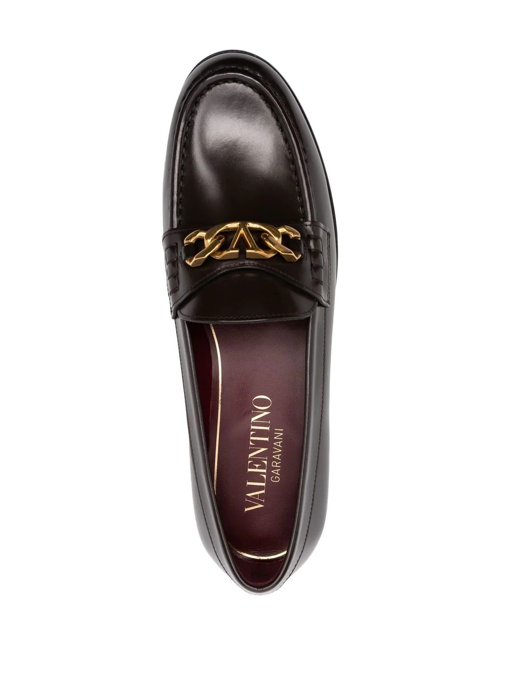 VLogo leather loafers - 4