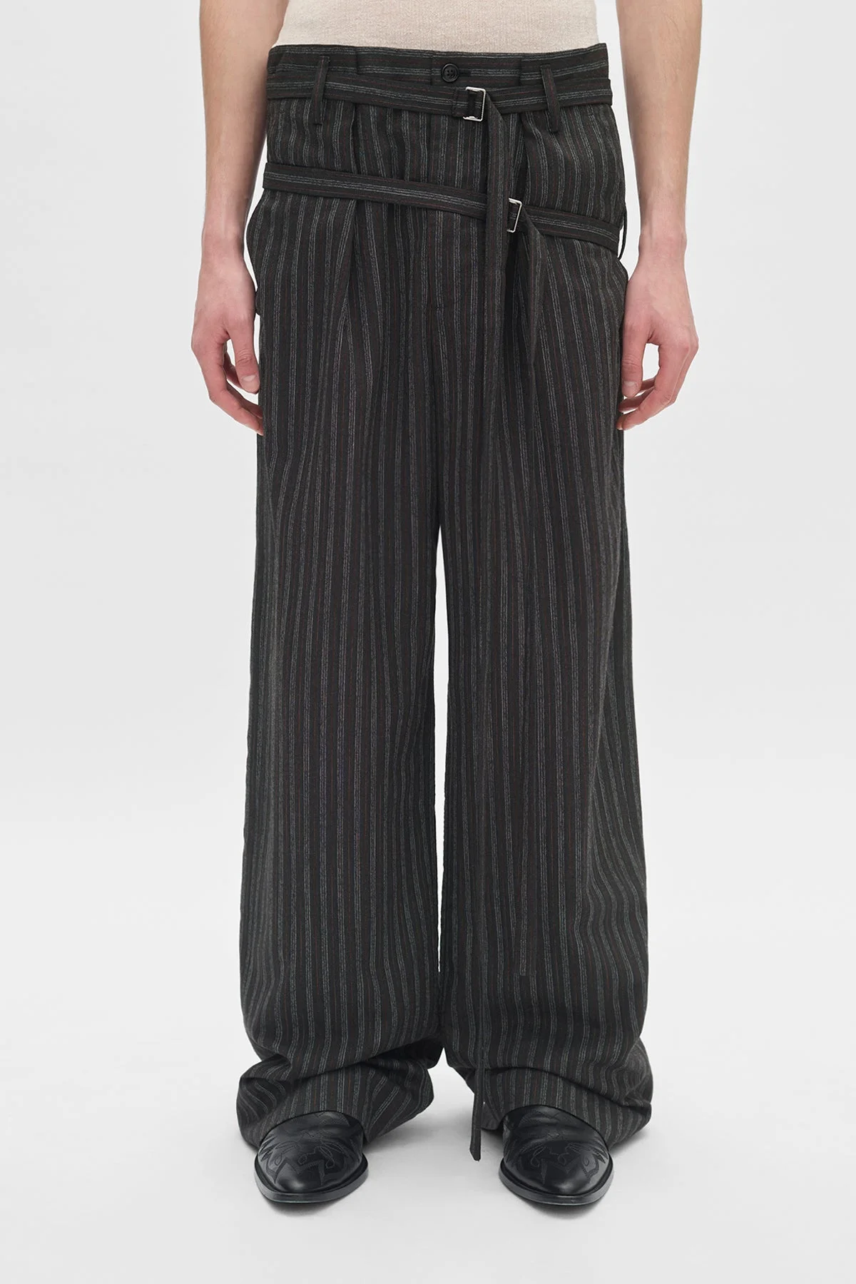 Woubrecht High Comfort Double Belted Trousers - 1