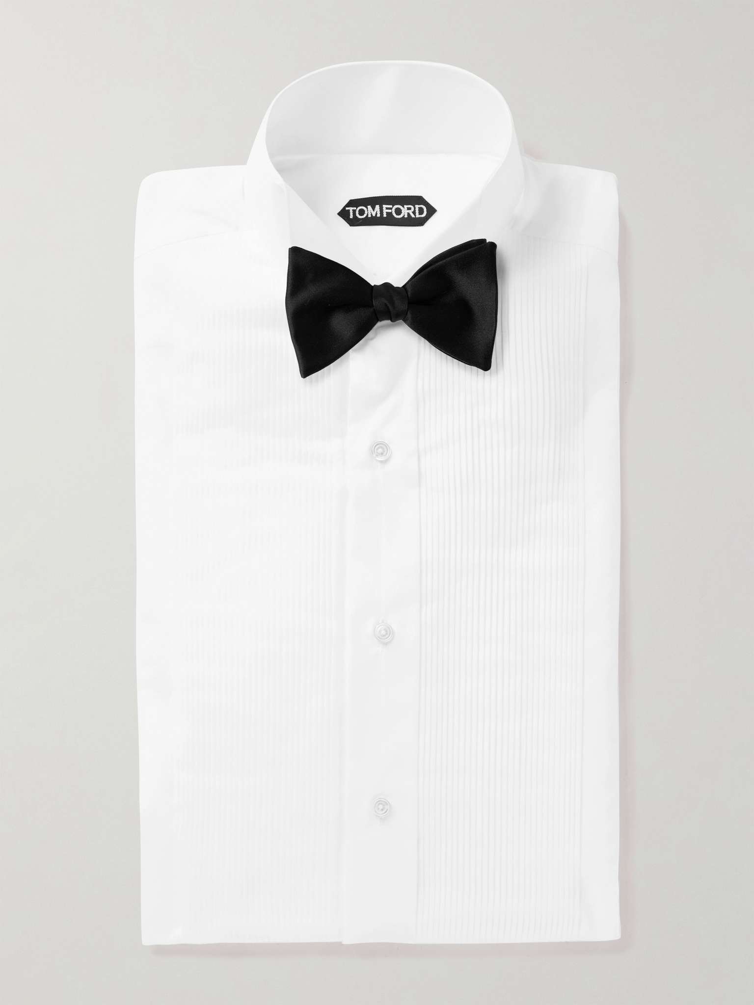 Wing-Collar Bib-Front Cotton-Poplin Tuxedo Shirt - 2