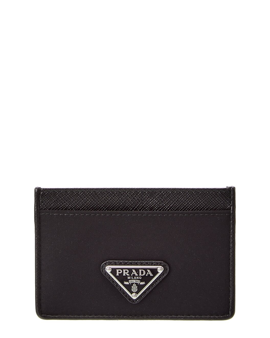 Prada Logo Canvas & Saffiano Leather Card Case - 1