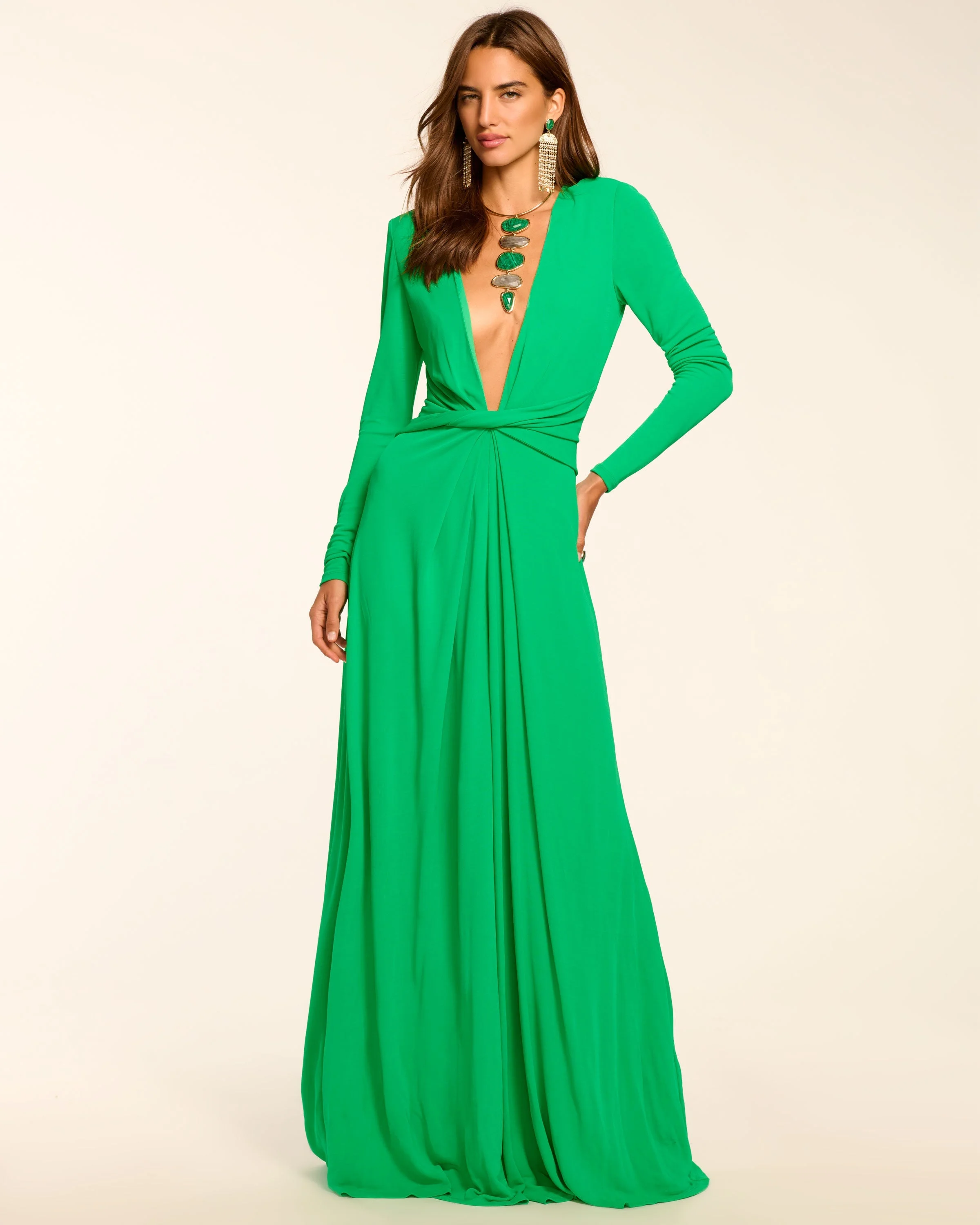 Martini Jersey Plunging Gown - 1