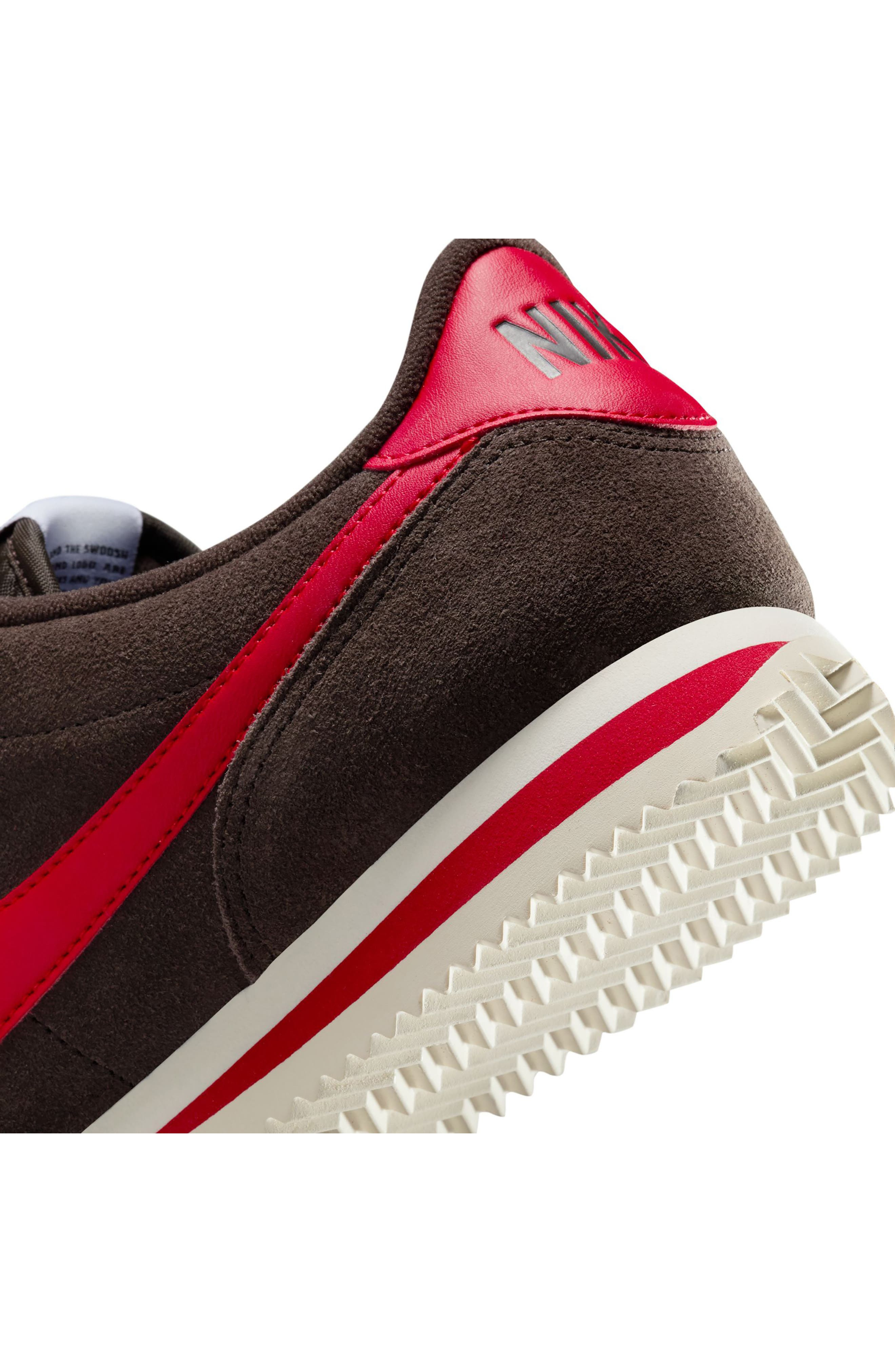 Nike Cortez Suede Sneaker in Velvet Brown/Red/Sail at Nordstrom - 7