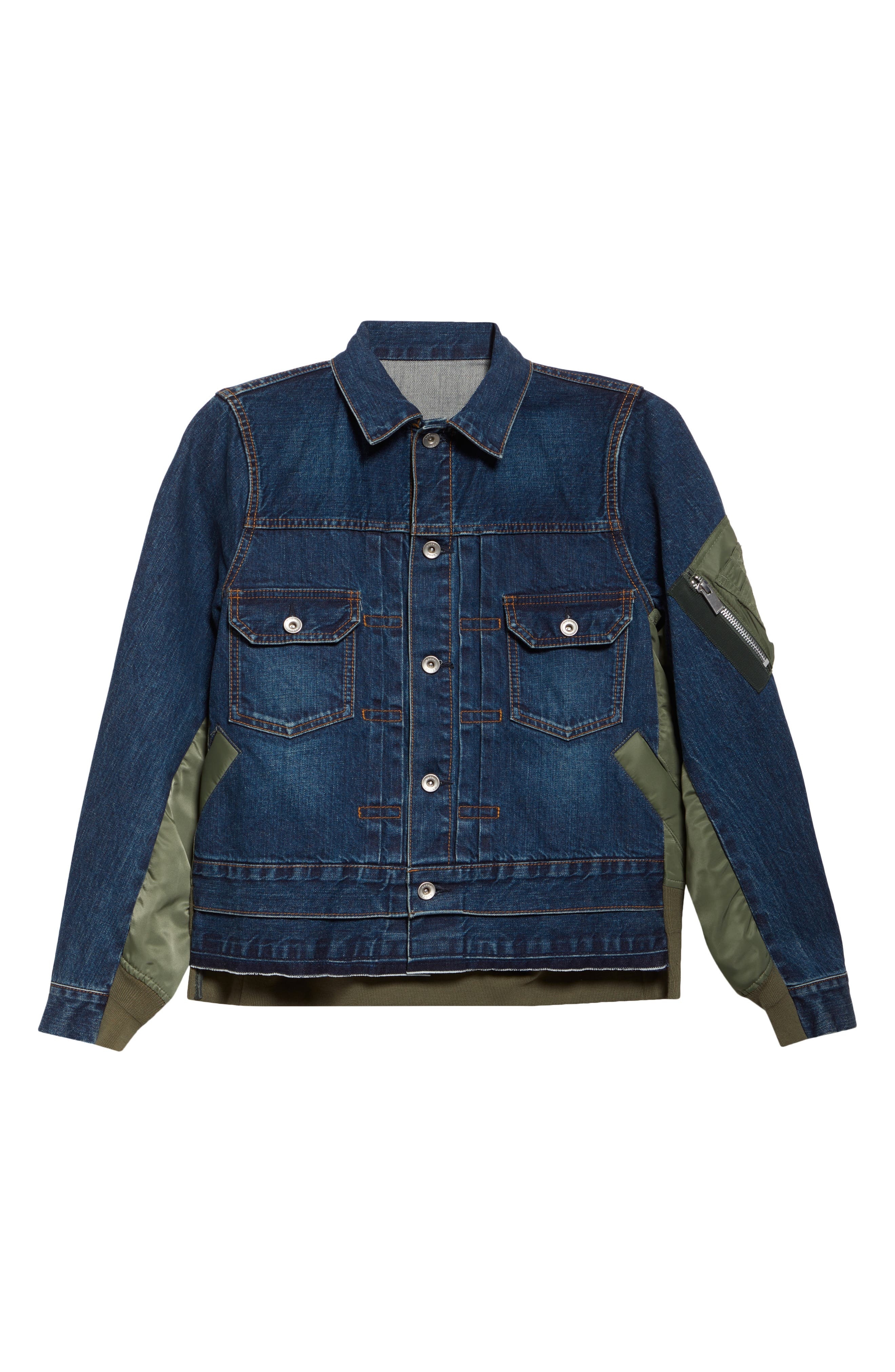 Sacai Denim & Nylon Twill Jacket in Blue 401 at Nordstrom - 7