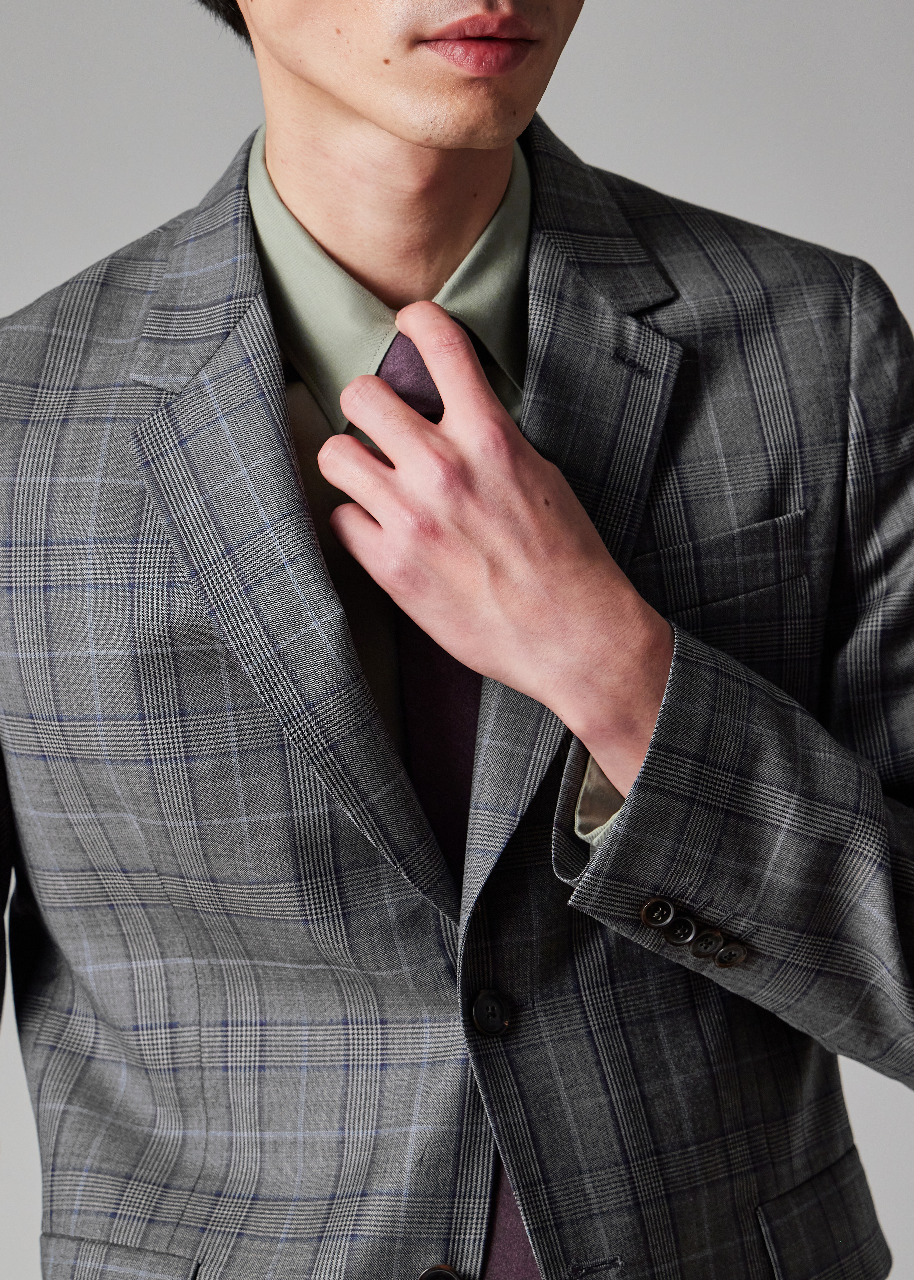 Grey Wool Check Suit - 17
