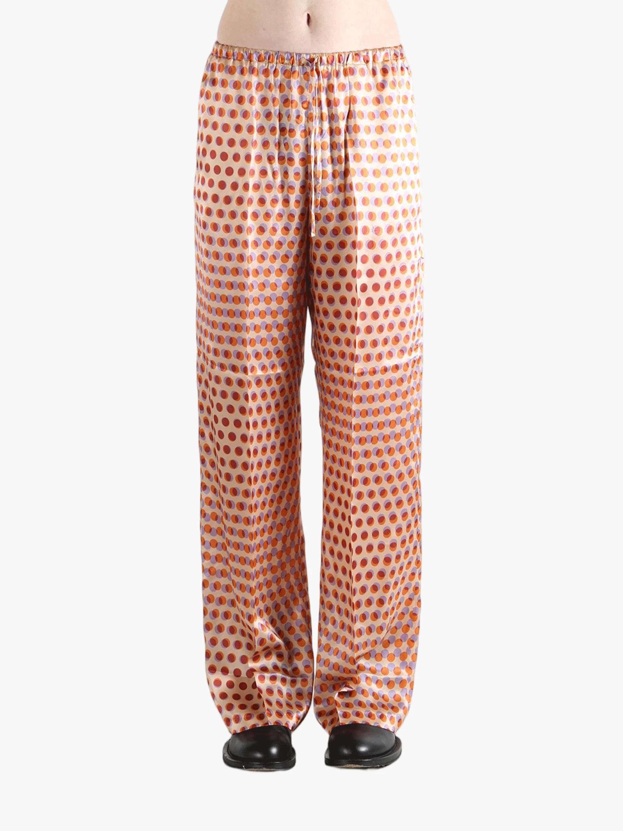 DRIES VAN NOTEN - Women Optical Layered Polka Dot Print Pants - 1
