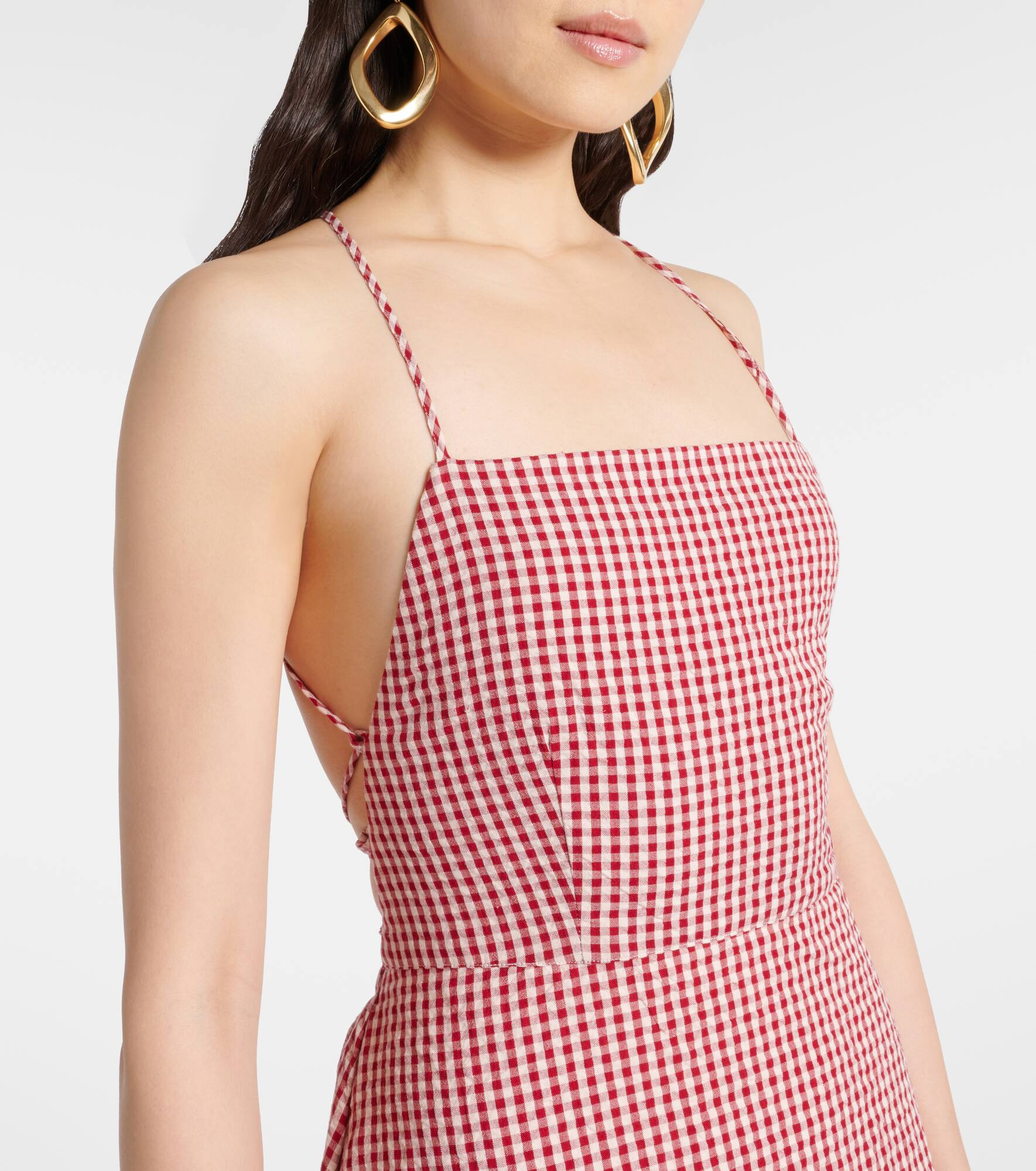 Lori gingham cotton maxi dress - 4