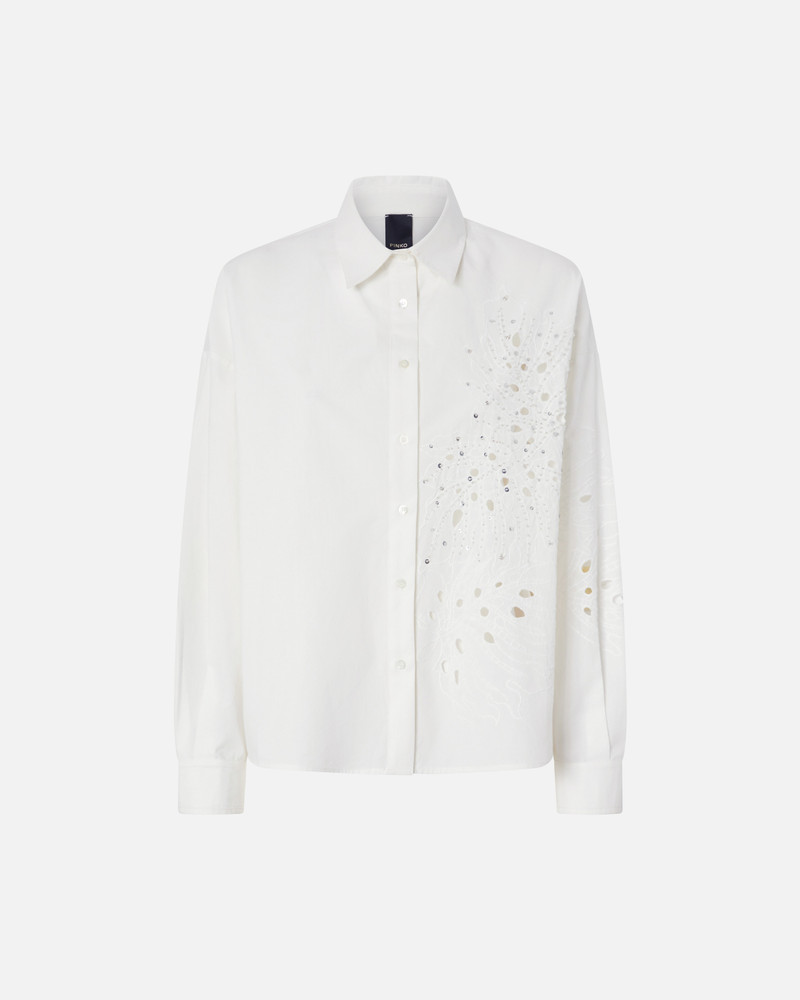 SHIRT WITH BRODERIE ANGLAISE AND CRYSTALS 1