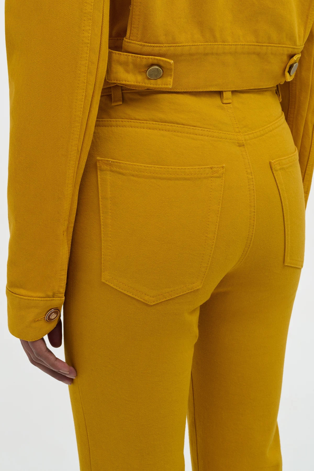 Ezra Bootcut Cropped Jean in Golden Birch Recycled Cotton Denim - 5