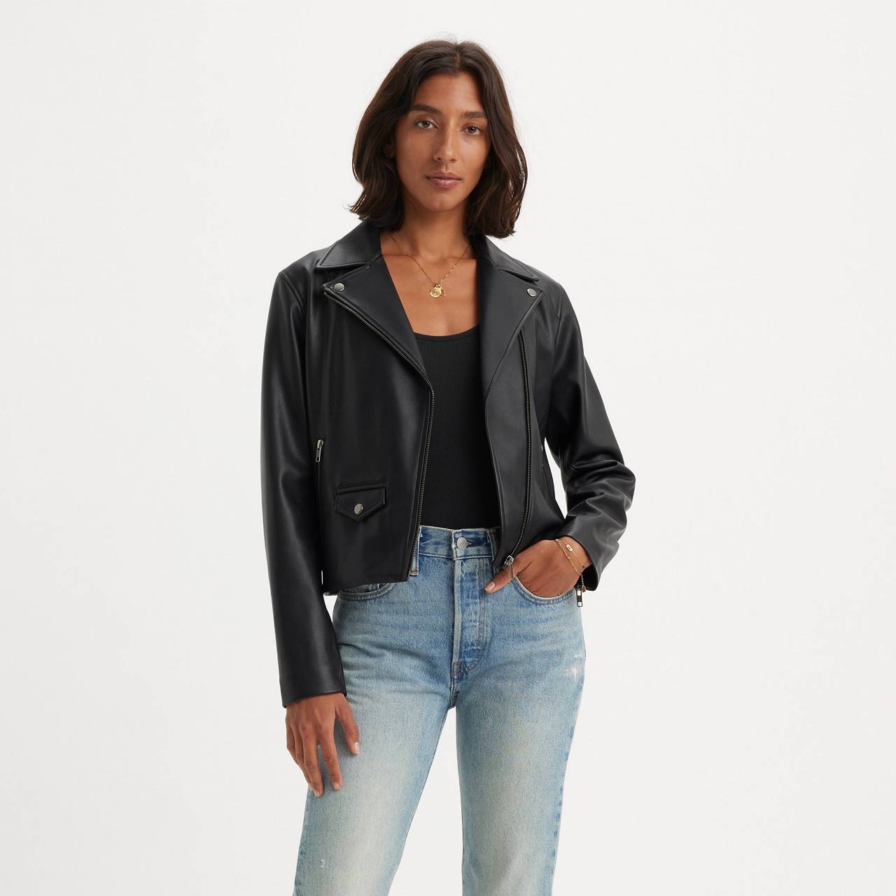 LELOU SHRUNKEN MOTO JACKET - 2