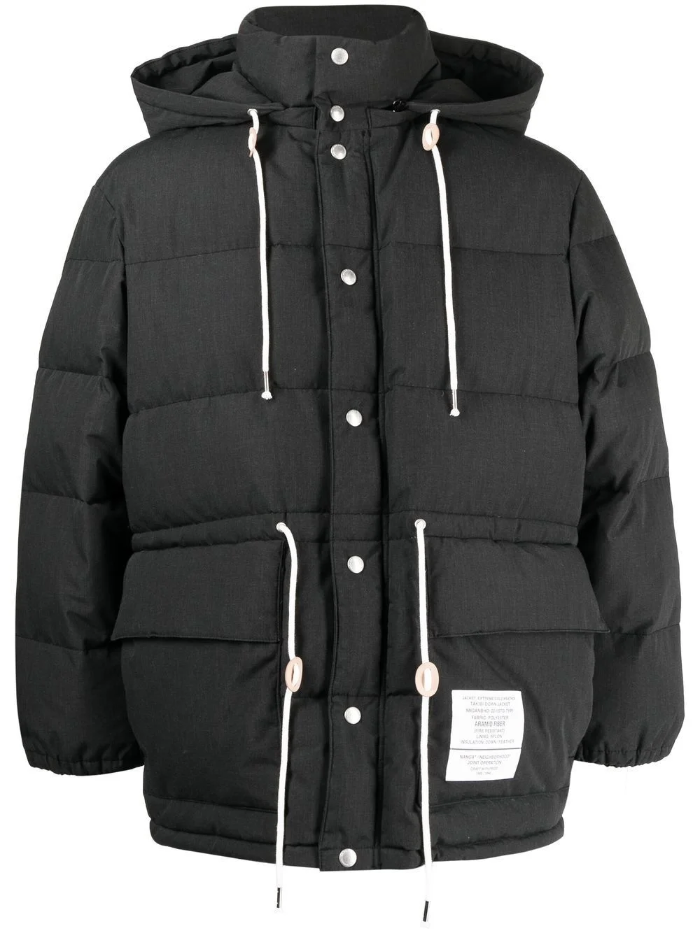 drawstring-fastened padded jacket - 1