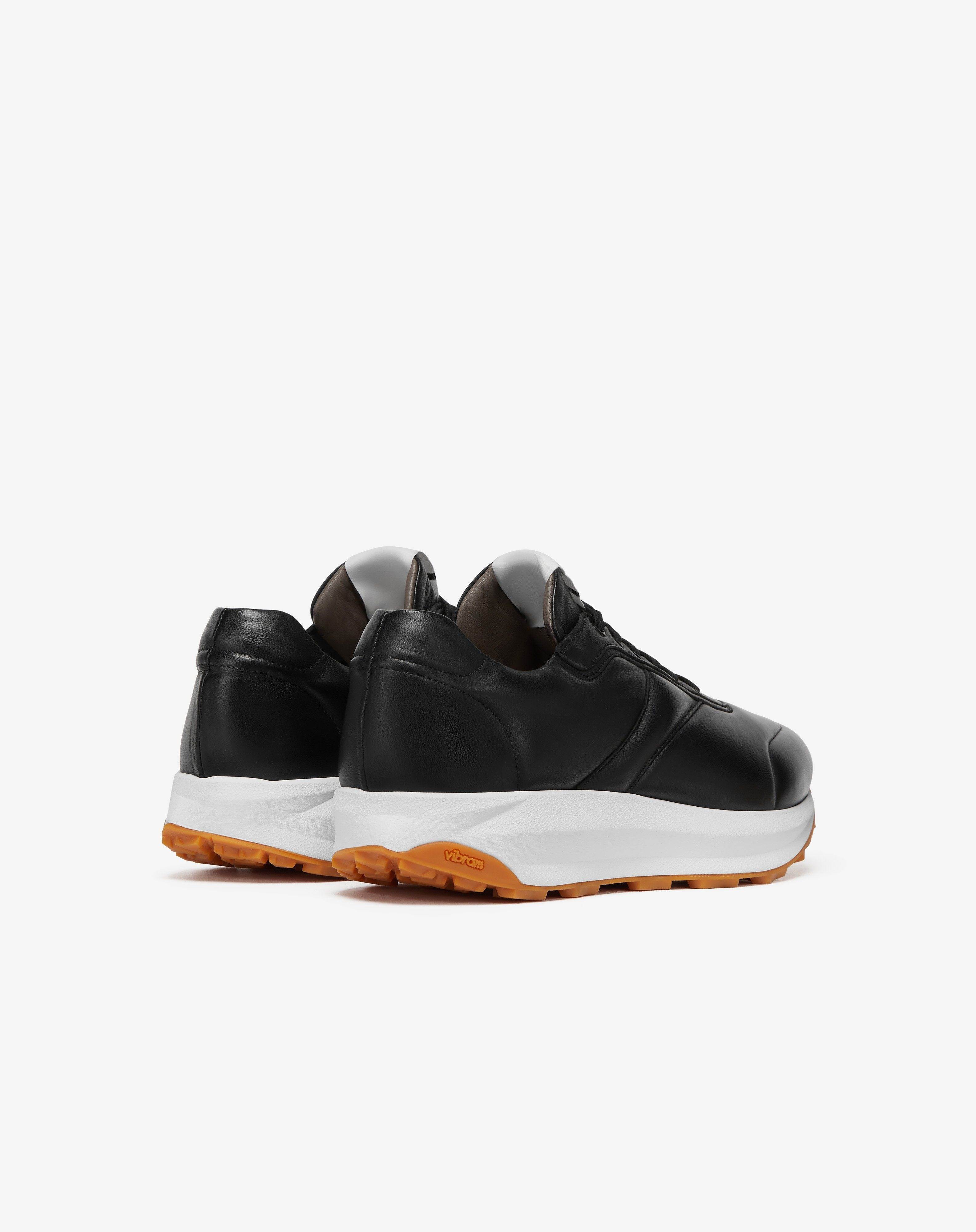 Black nappa leather running shoe - 3