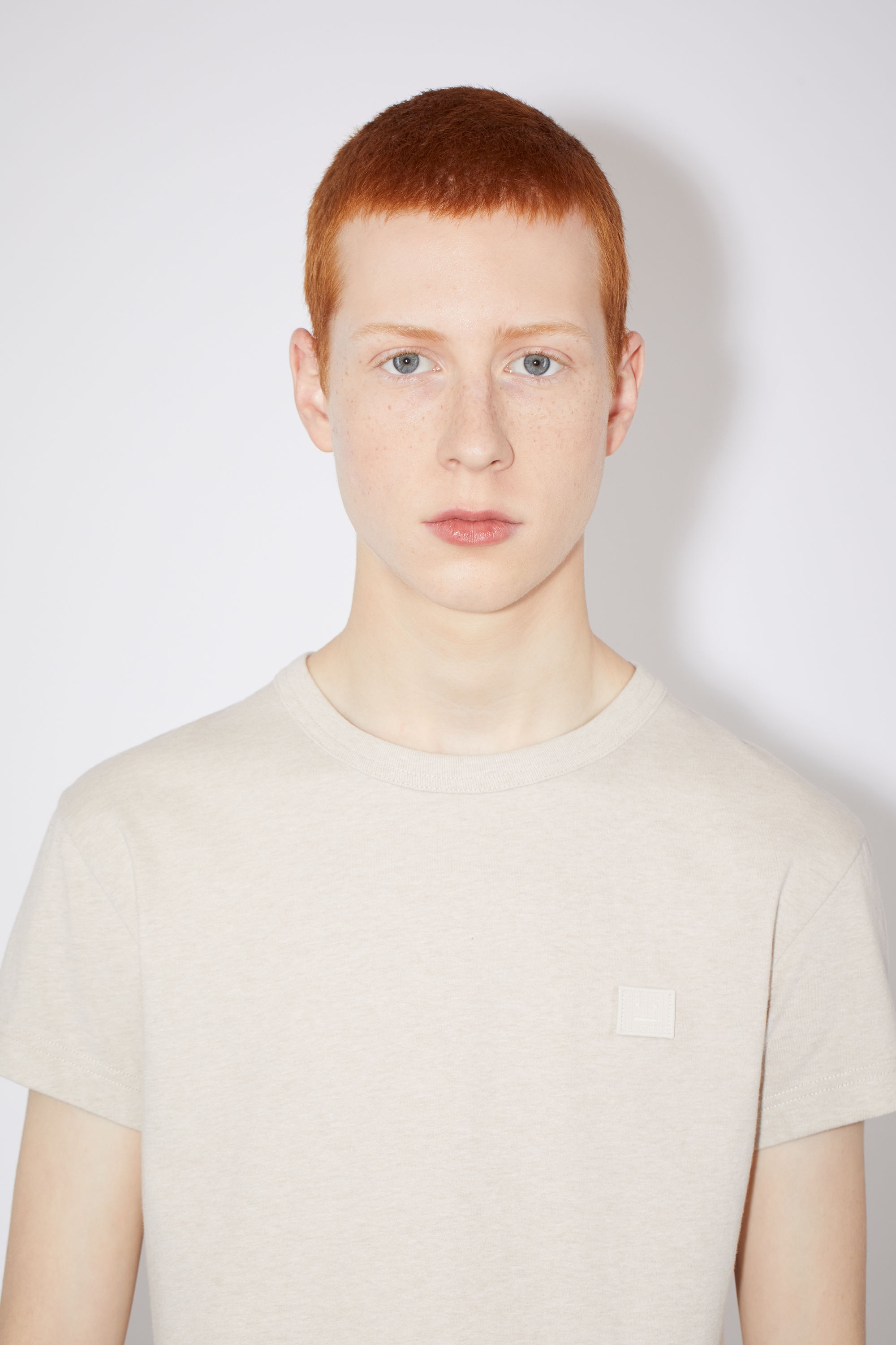 Crew neck t-shirt - Oatmeal melange - 3