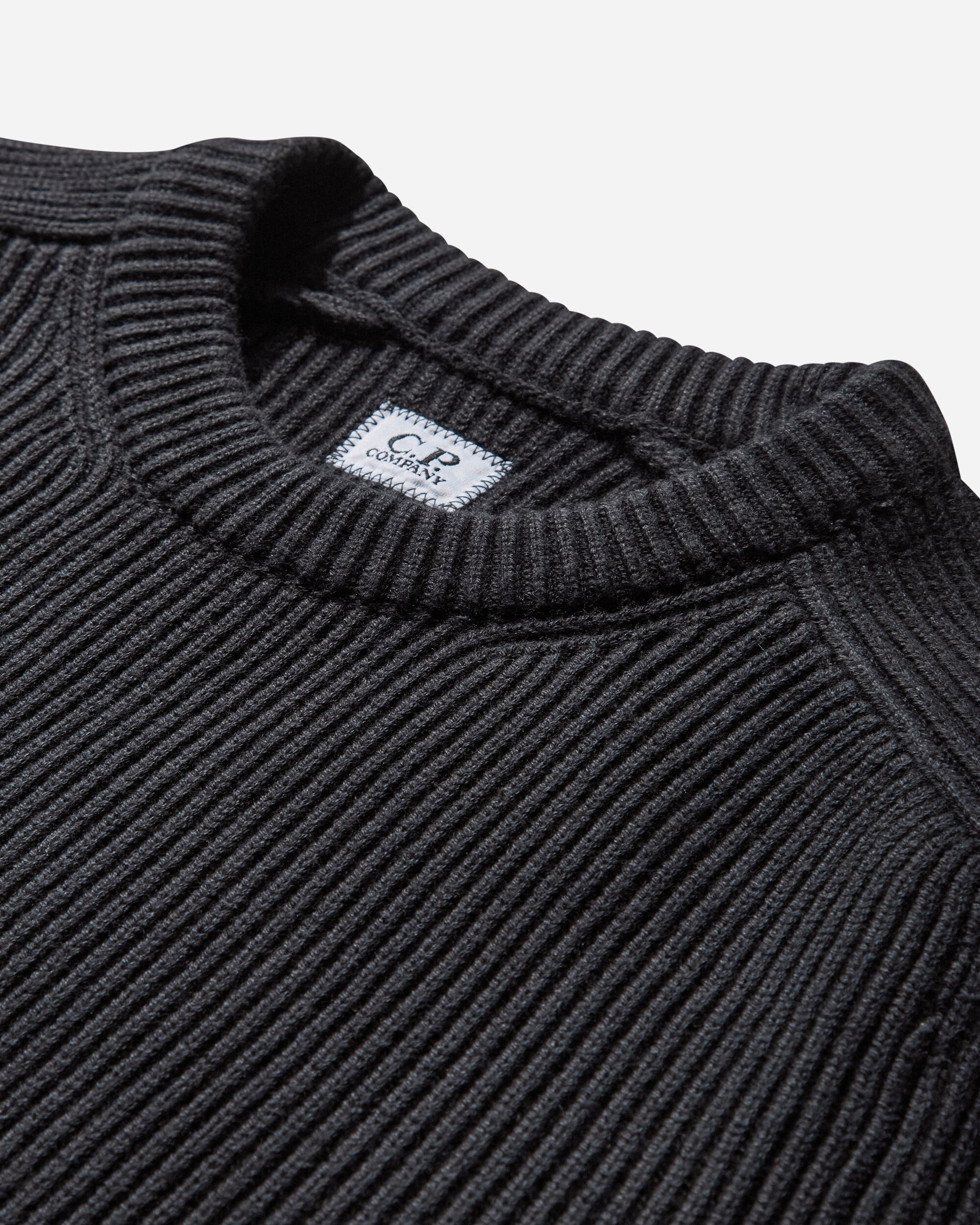 Men's Full Rib Crewneck Sweater Black - 3