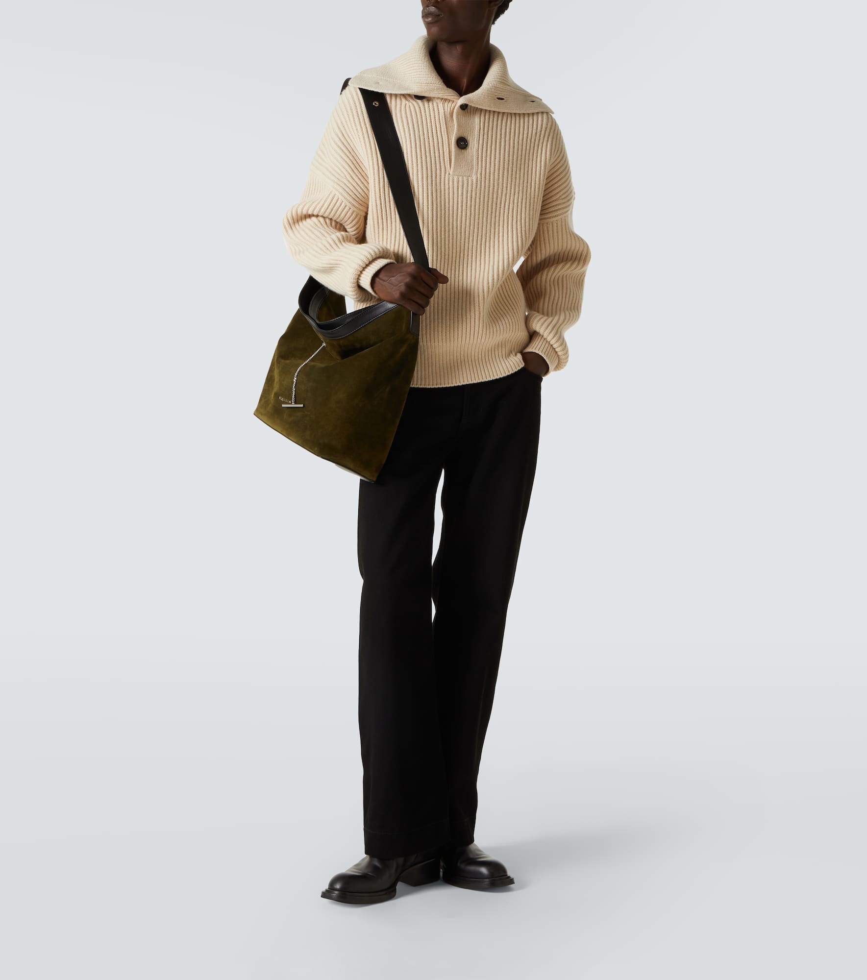 Pendant suede tote bag - 7