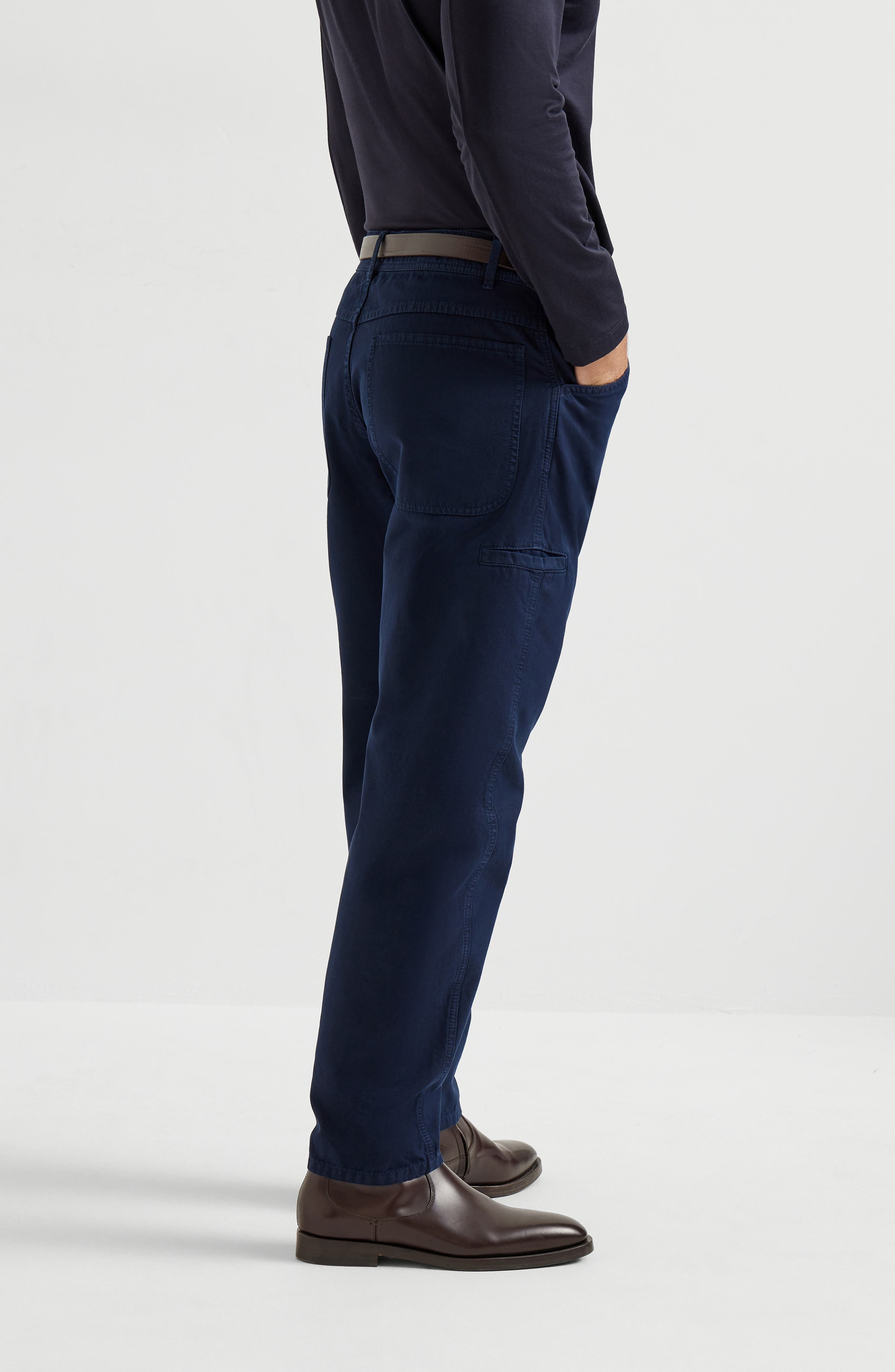 Brunello Cucinelli Gabardine trousers in Navy Blue at Nordstrom - 3