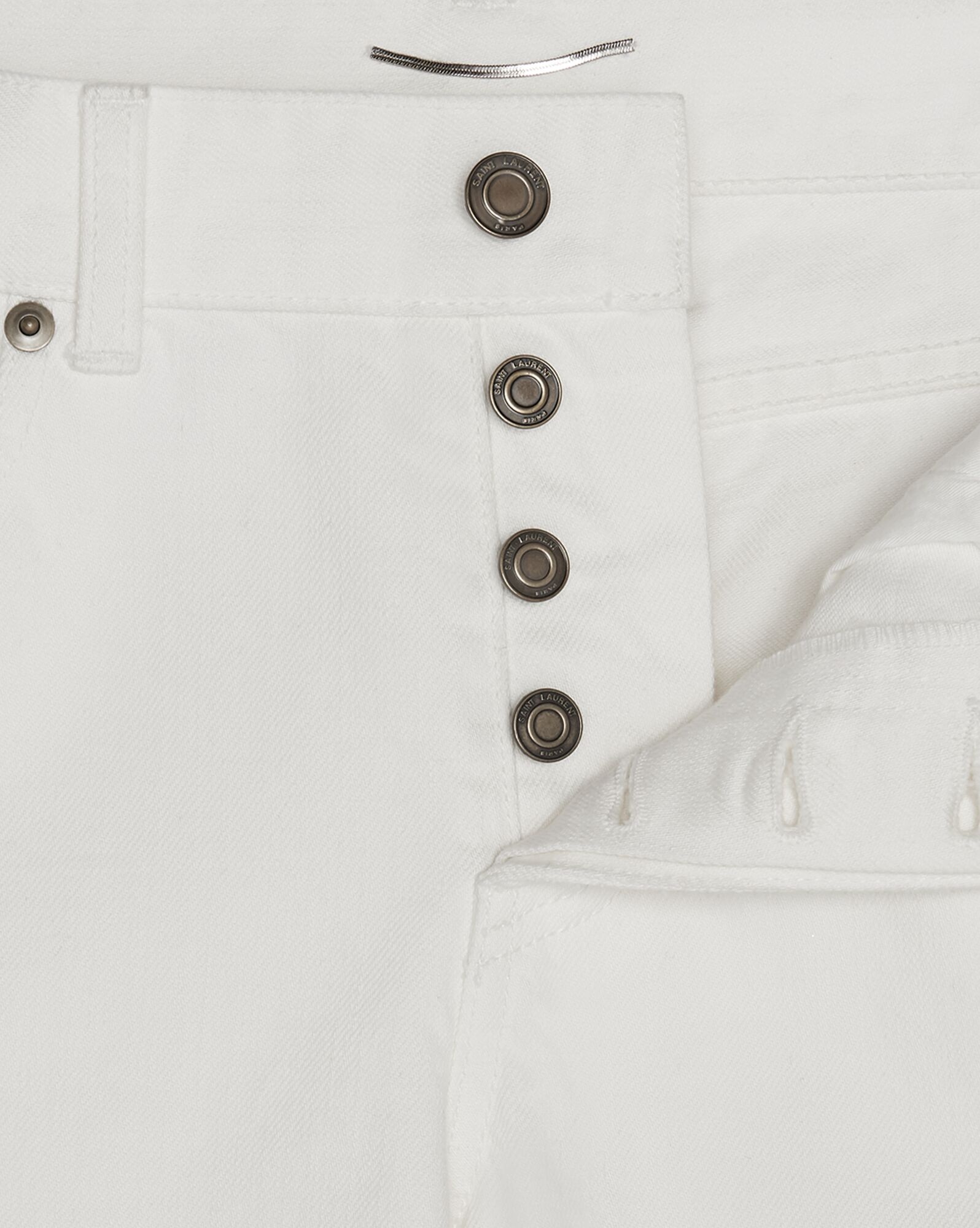 slim jeans with holes in white stonewash denim - 3