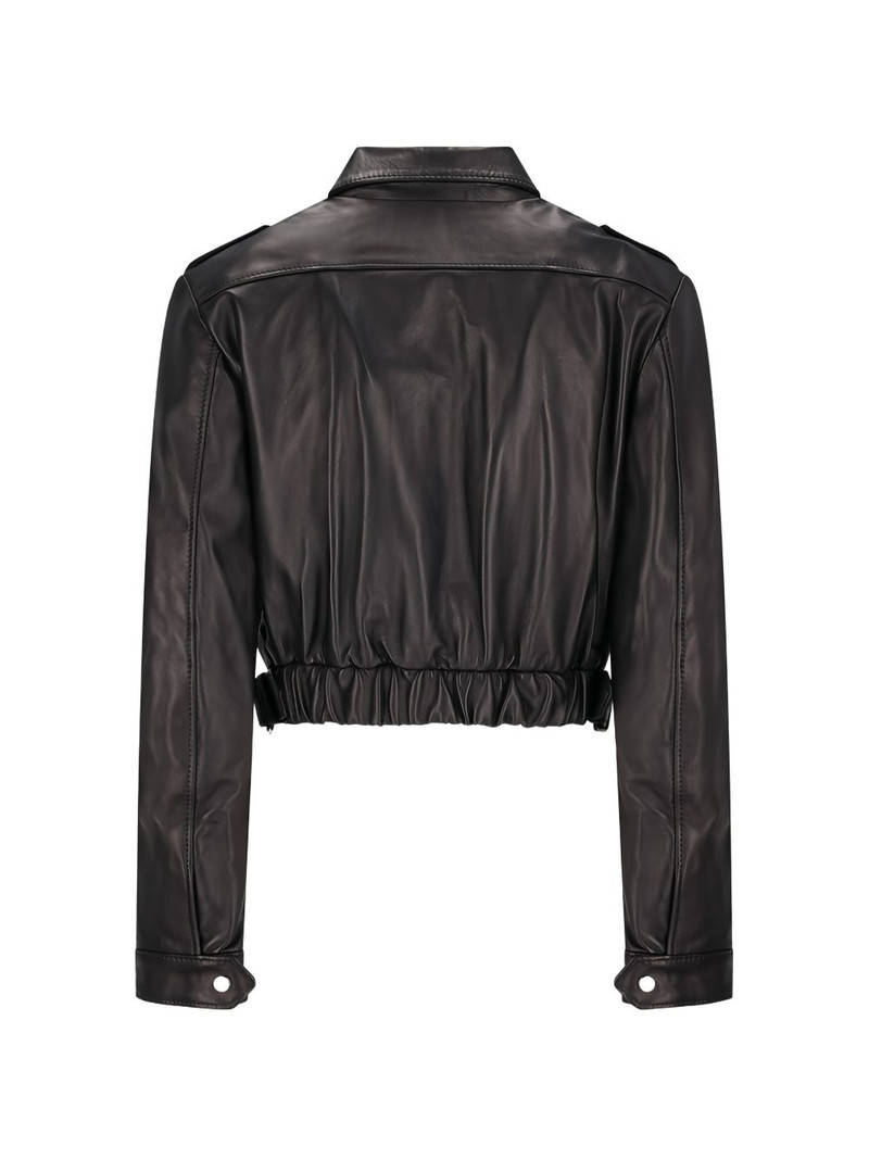 Alessandra Rich zip-up leather jacket outlook