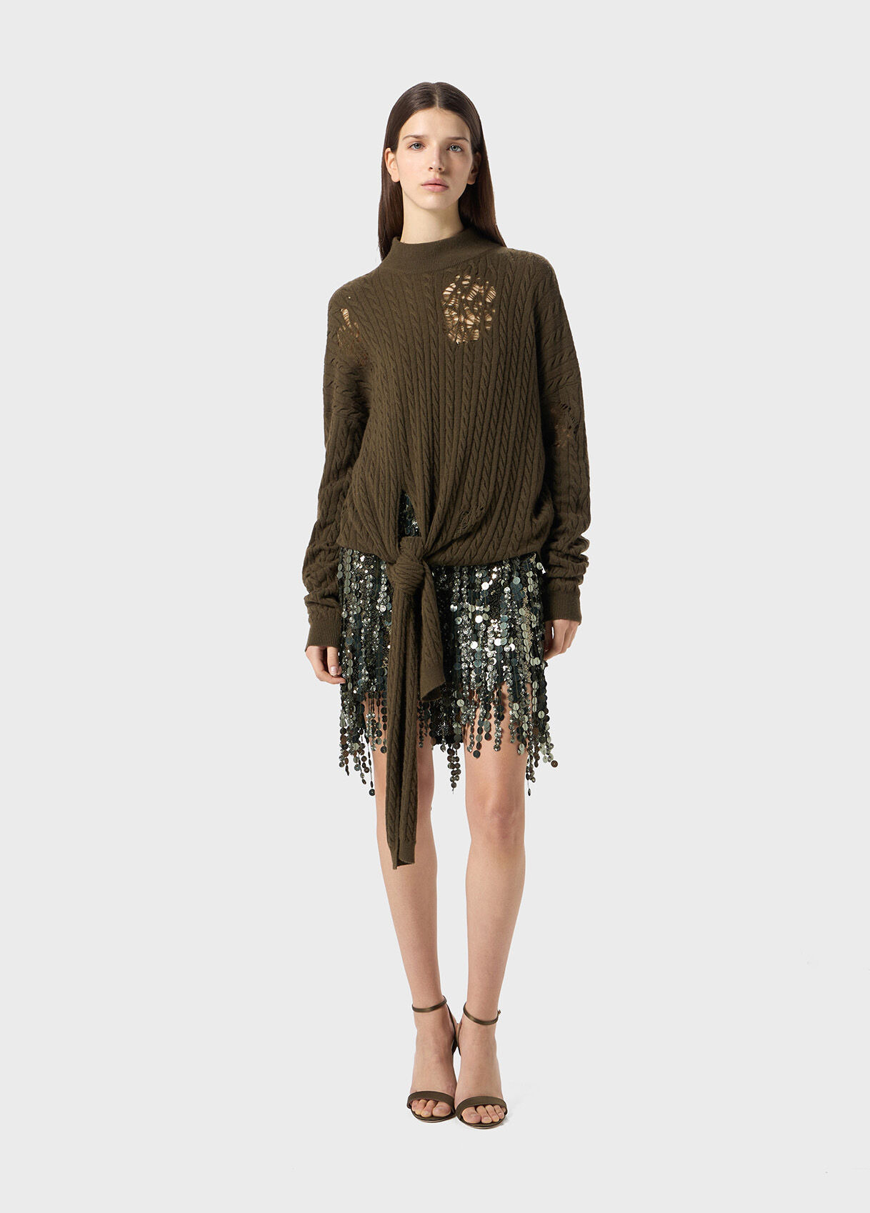 TWISTED KNIT SWEATER WITH FRONT KNOT - 5