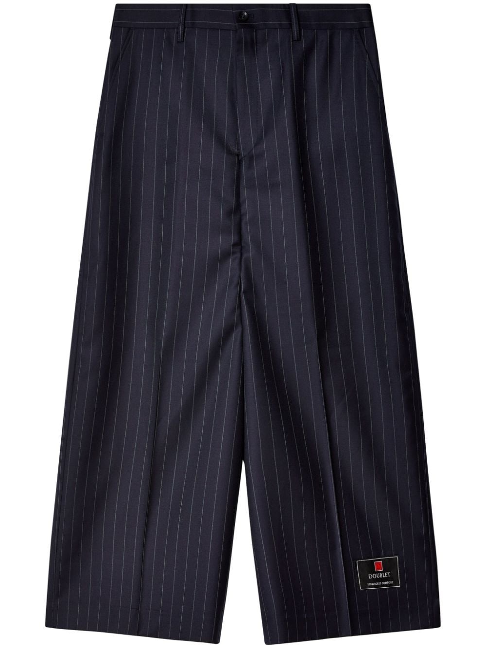 pinstriped wide-leg wool trousers - 1