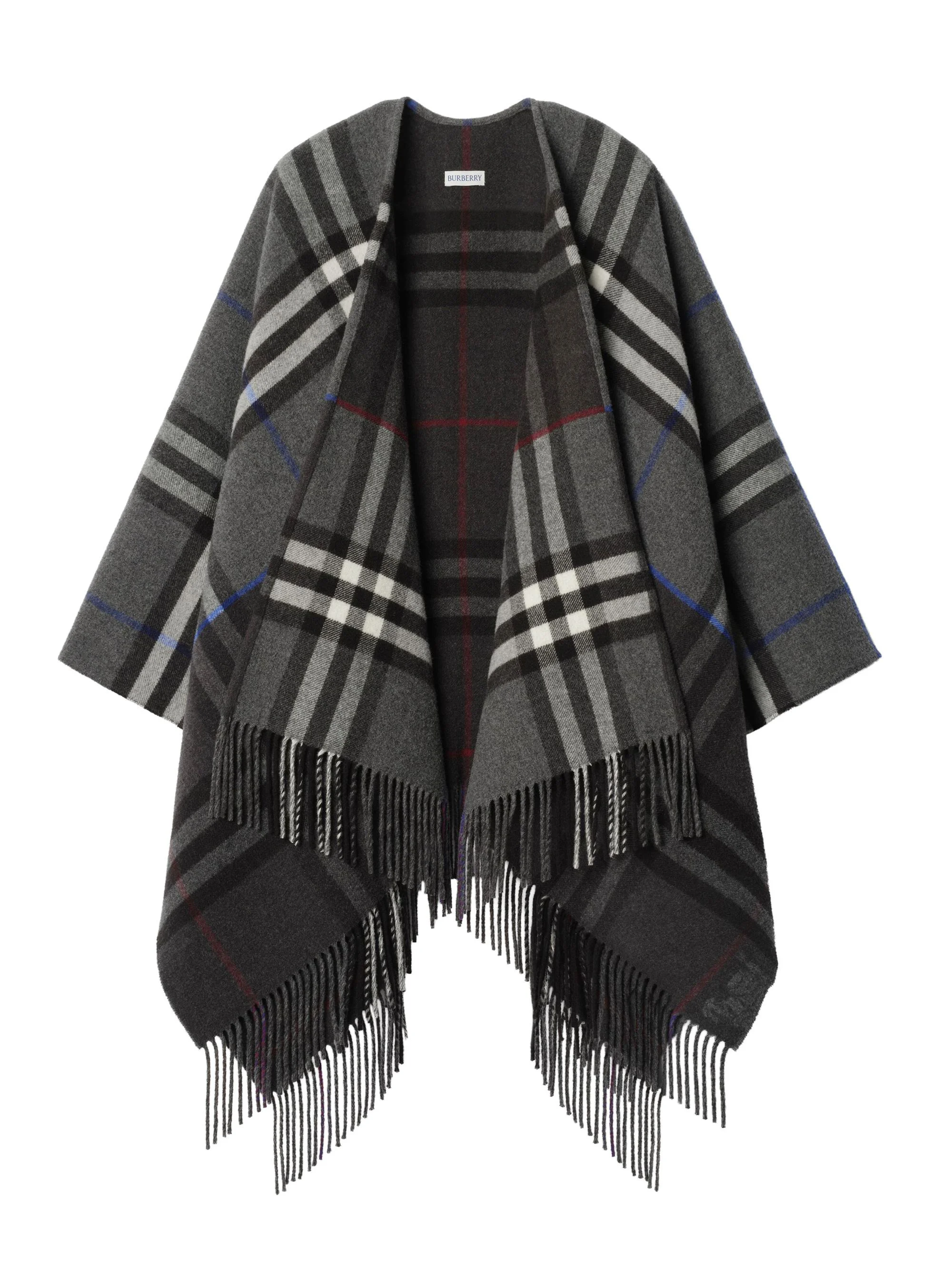 Women's Checked EKD Logo Wool-Silk Scarf - Marlborough Grey - 1