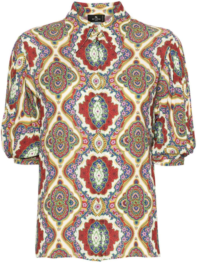 graphic-print cady blouse 1