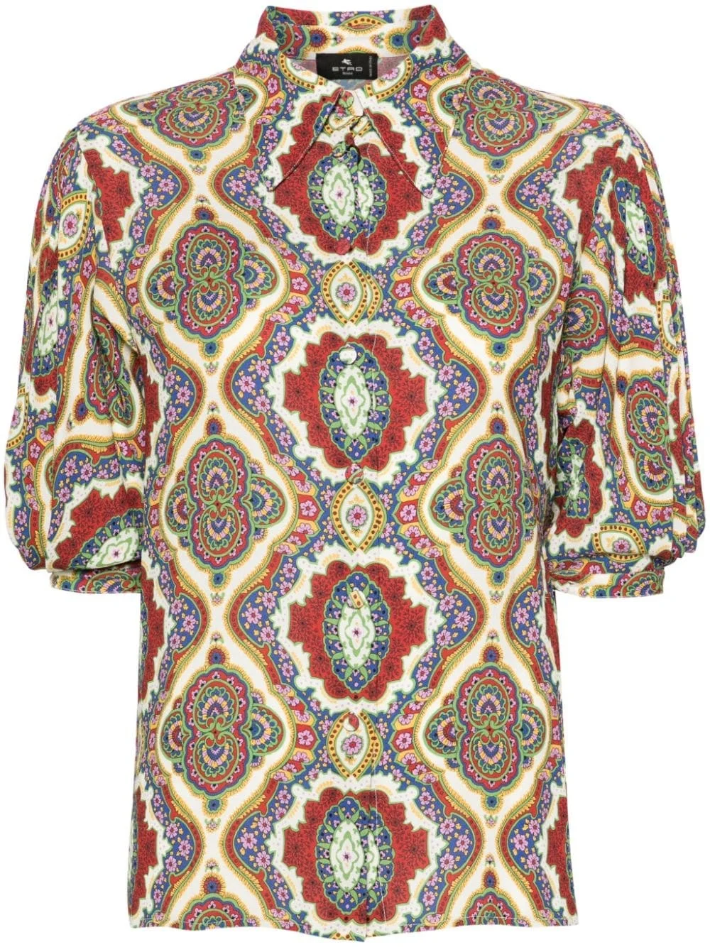 graphic-print cady blouse - 1