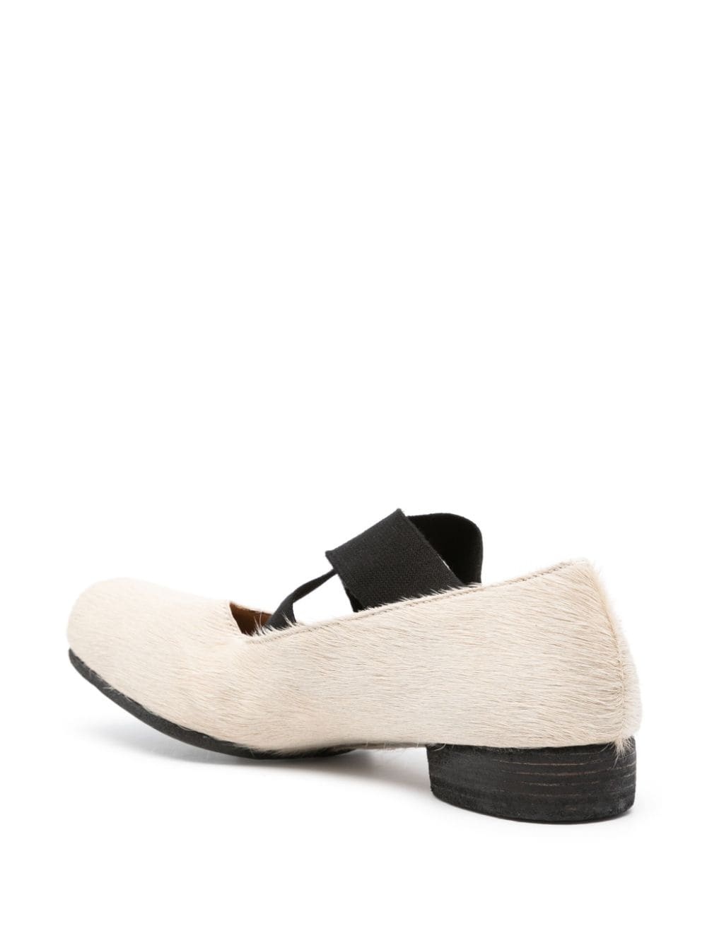 square-toe leather ballerina shoes - 3