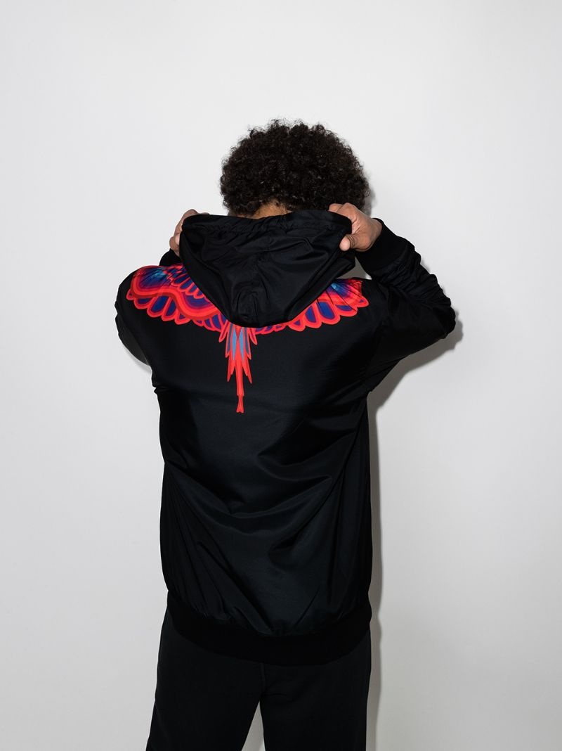 Curved Wings-print hooded jacket - 3