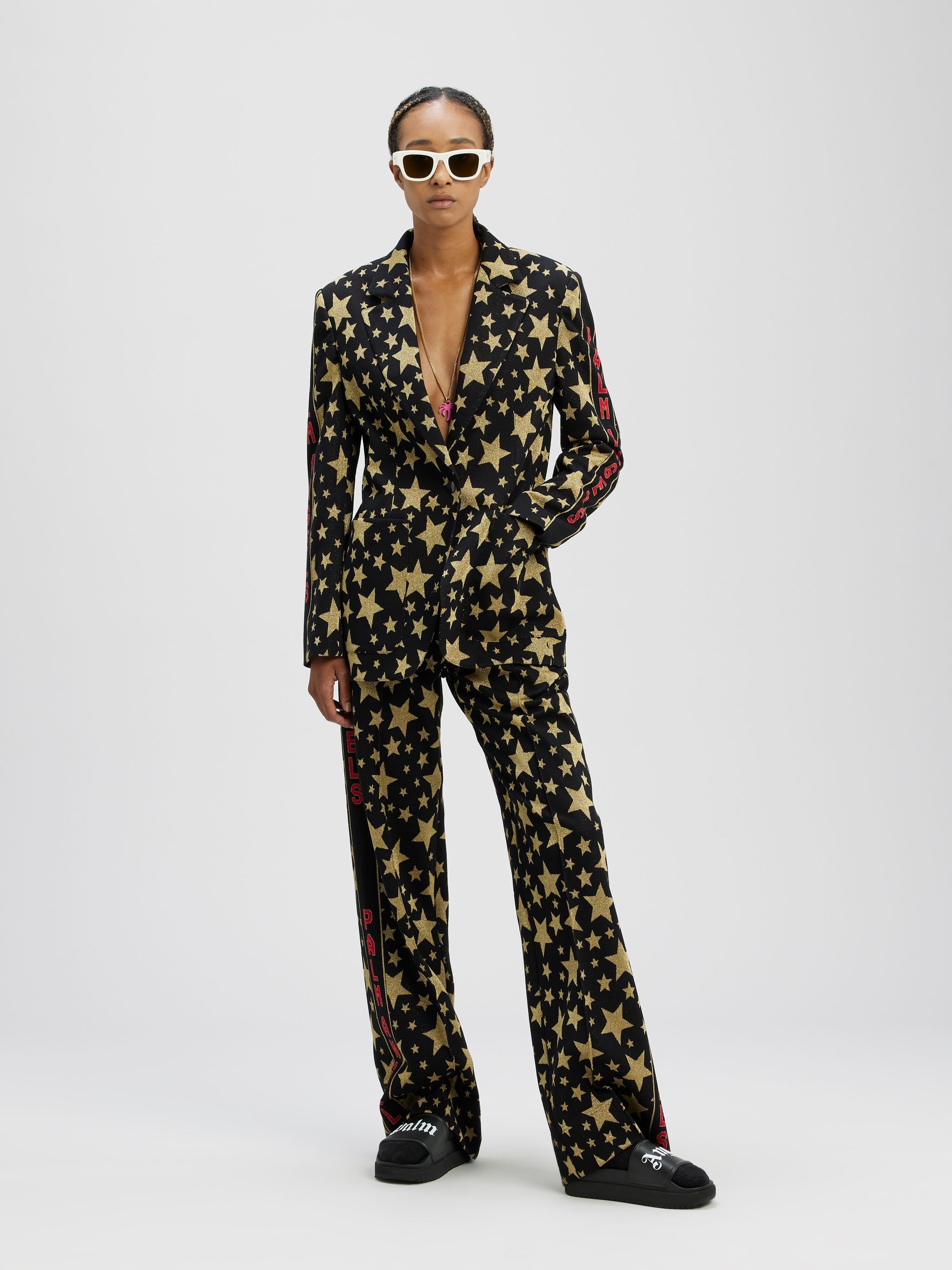 JACQUARD STARS LOOSE TRACK PANTS - 2