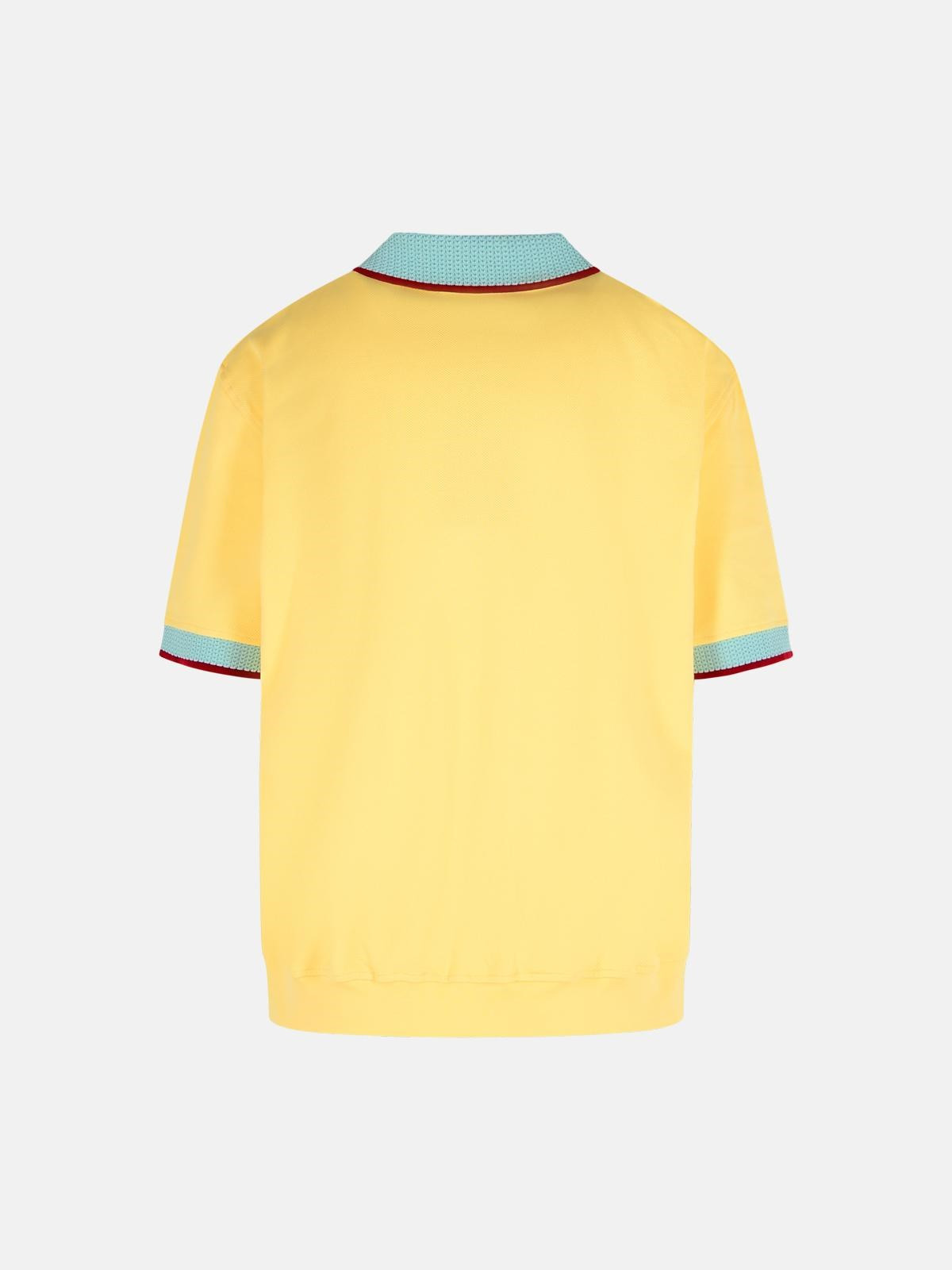 'PIQUÈ' YELLOW COTTON POLO SHIRT - 3