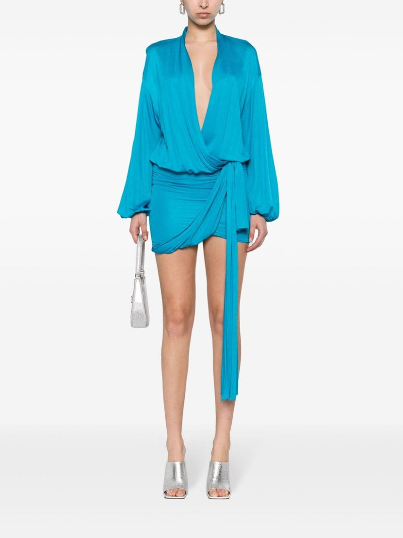 Blumarine draped sable-jersey mini dress outlook