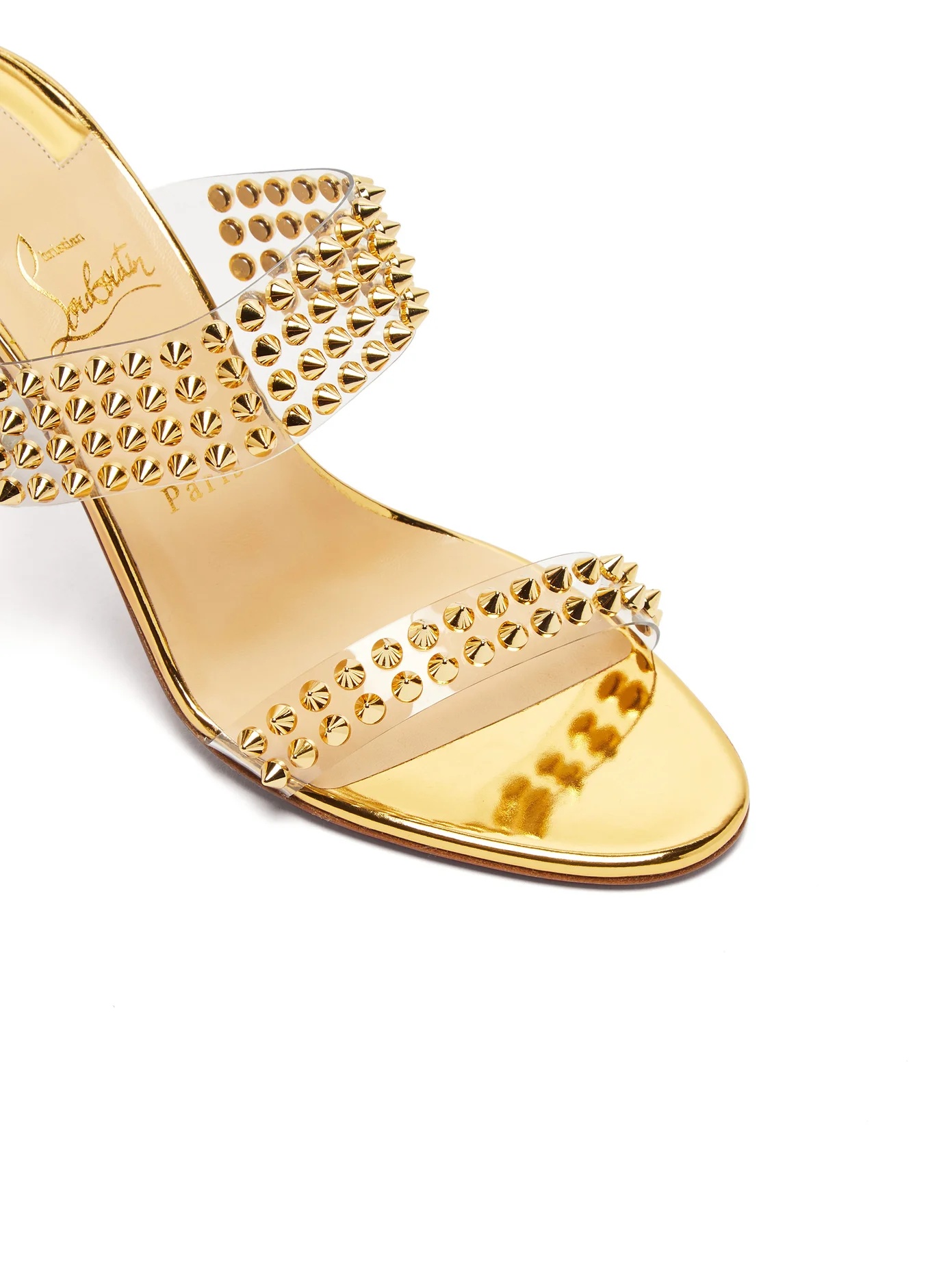 Spikes Only 85 mirrored-leather sandals - 6