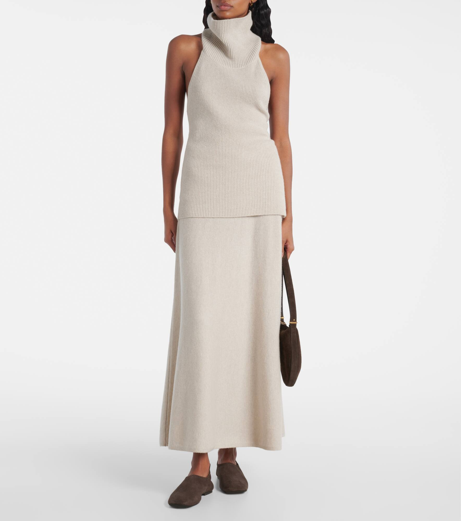 Torie high-rise cashmere maxi skirt - 2