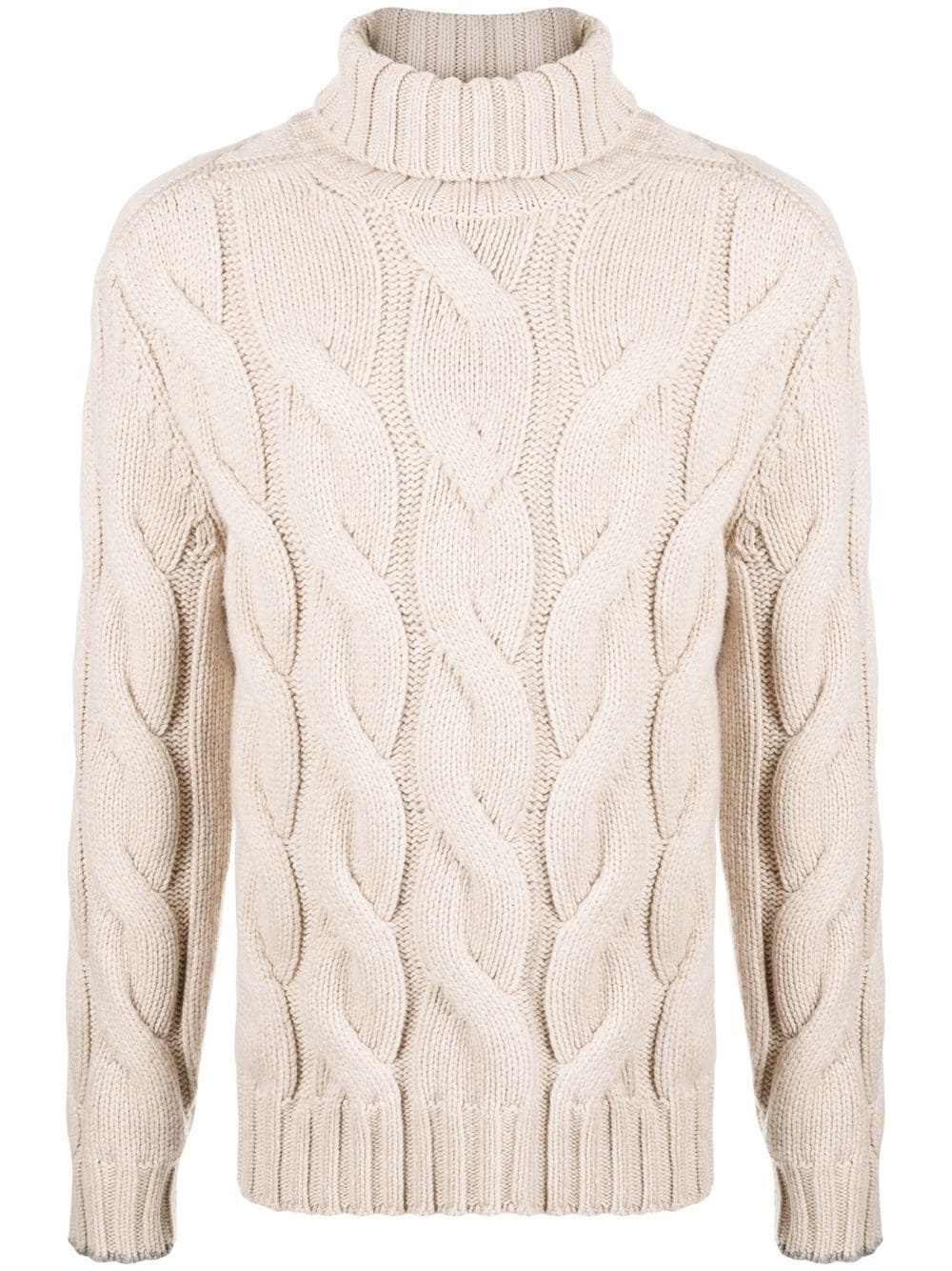 cable-knit roll-neck jumper - 1