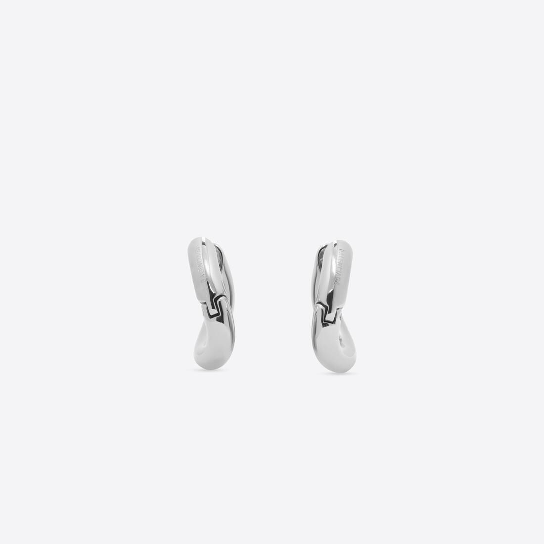 Women's Loop Earrings in Silver - 3