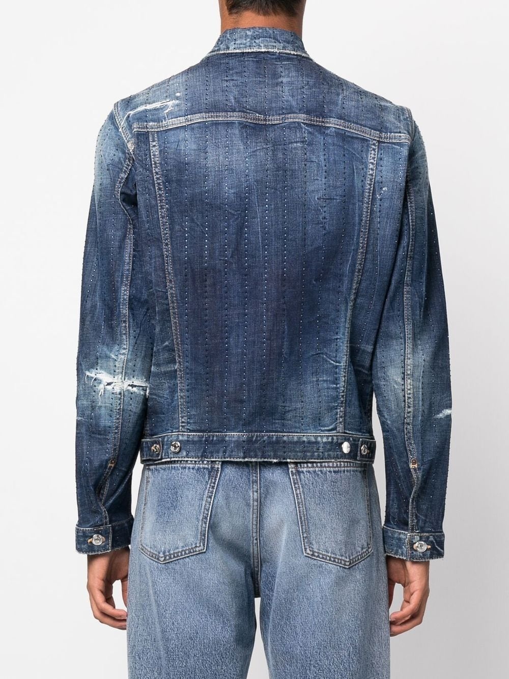 distressed denim jacket - 4