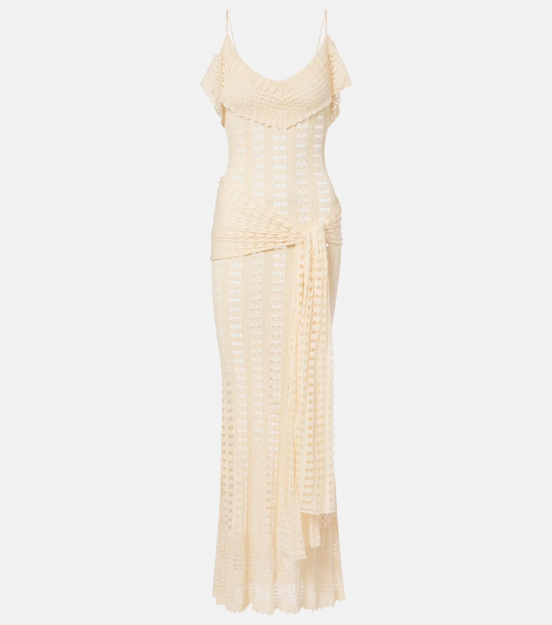 Ruffled pointelle maxi dress - 1