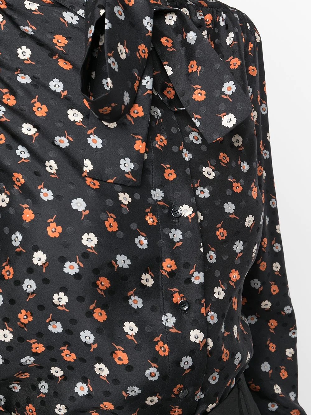 floral-print long-sleeve blouse - 5