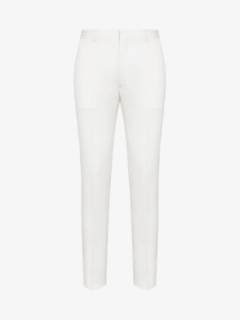 Men's Tailored Cigarette Trousers in White 1