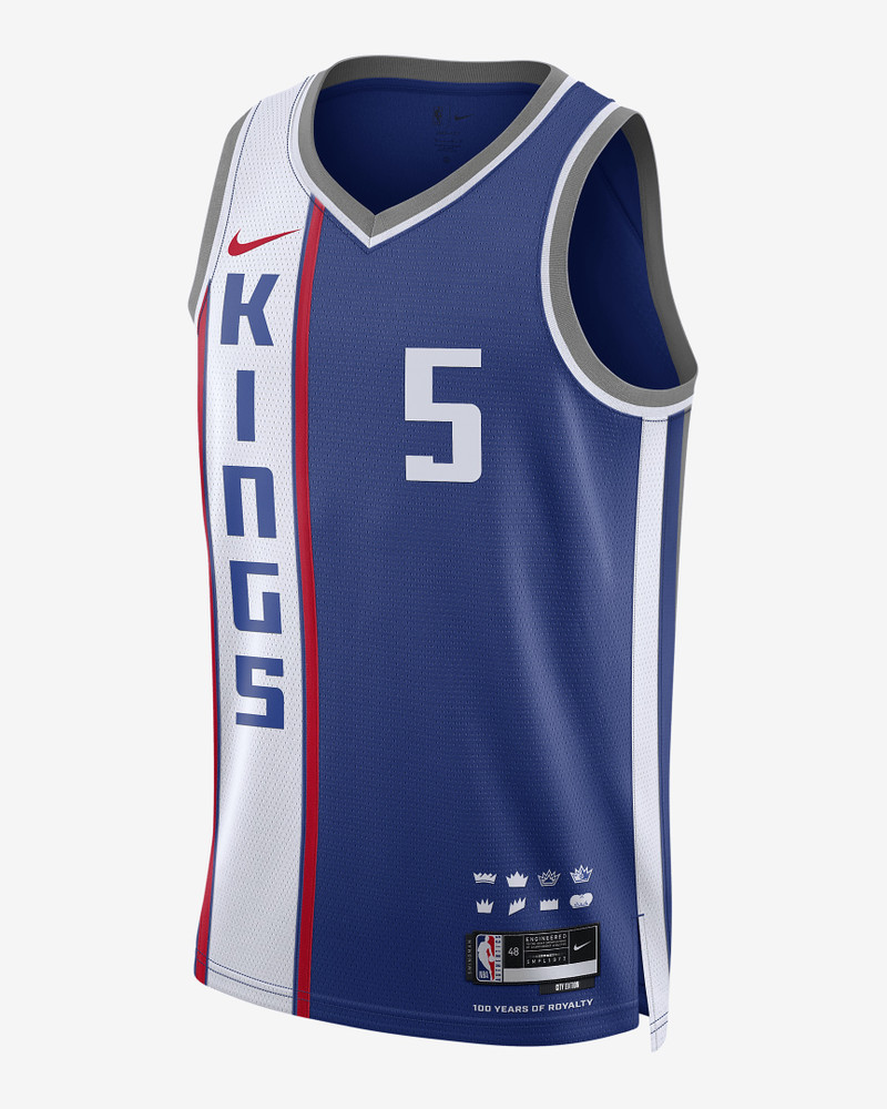 De'Aaron 폭스 사크라멘토 킹스 시티 에디션 2023/24 나이키 남자의 드리프 NBA 스윙맨 저지 - 1