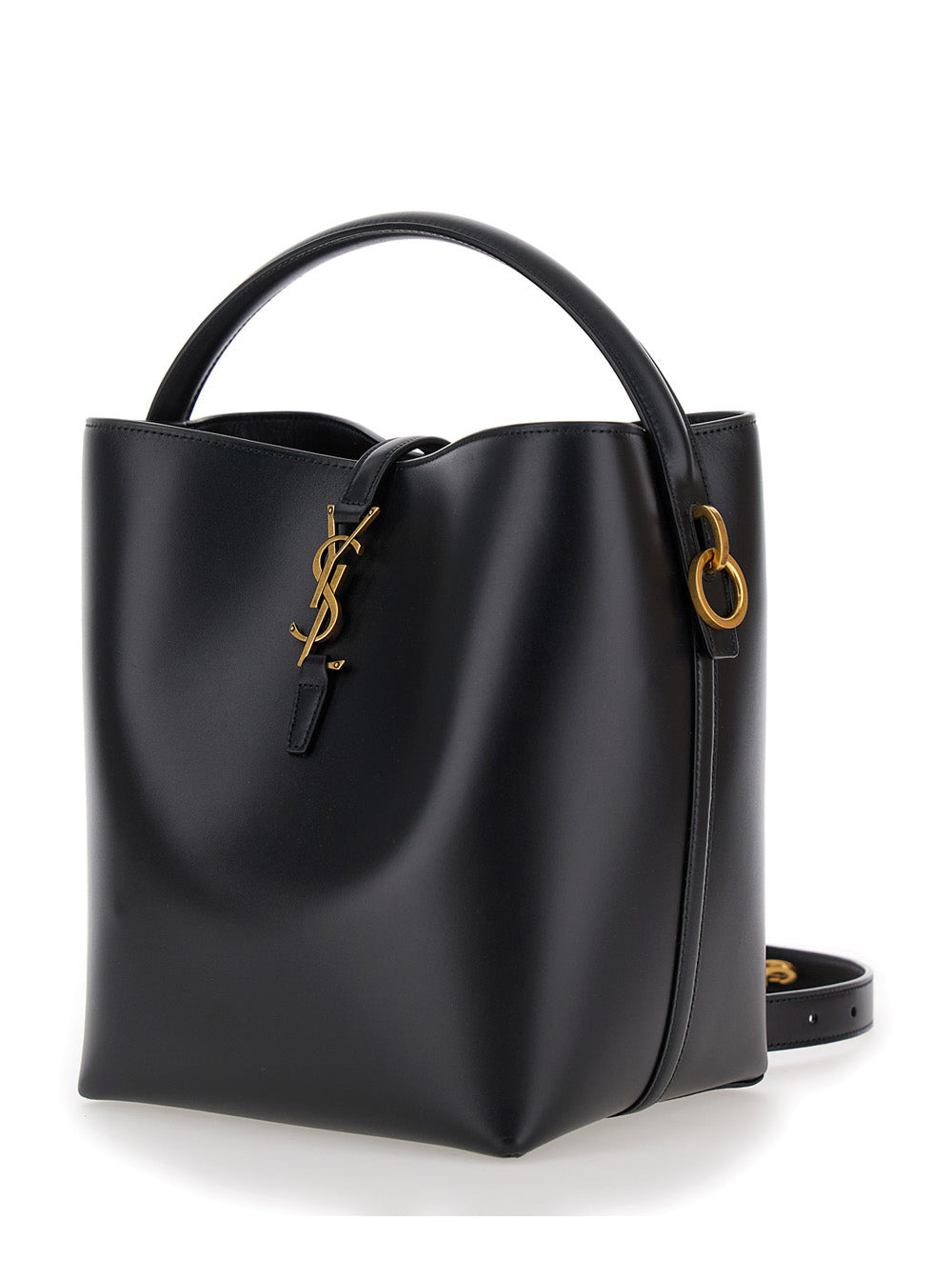 Saint Laurent Women 'Le 37' Black Bucket Bag With Cassandre Closure In Smooth Leather Woman - 2