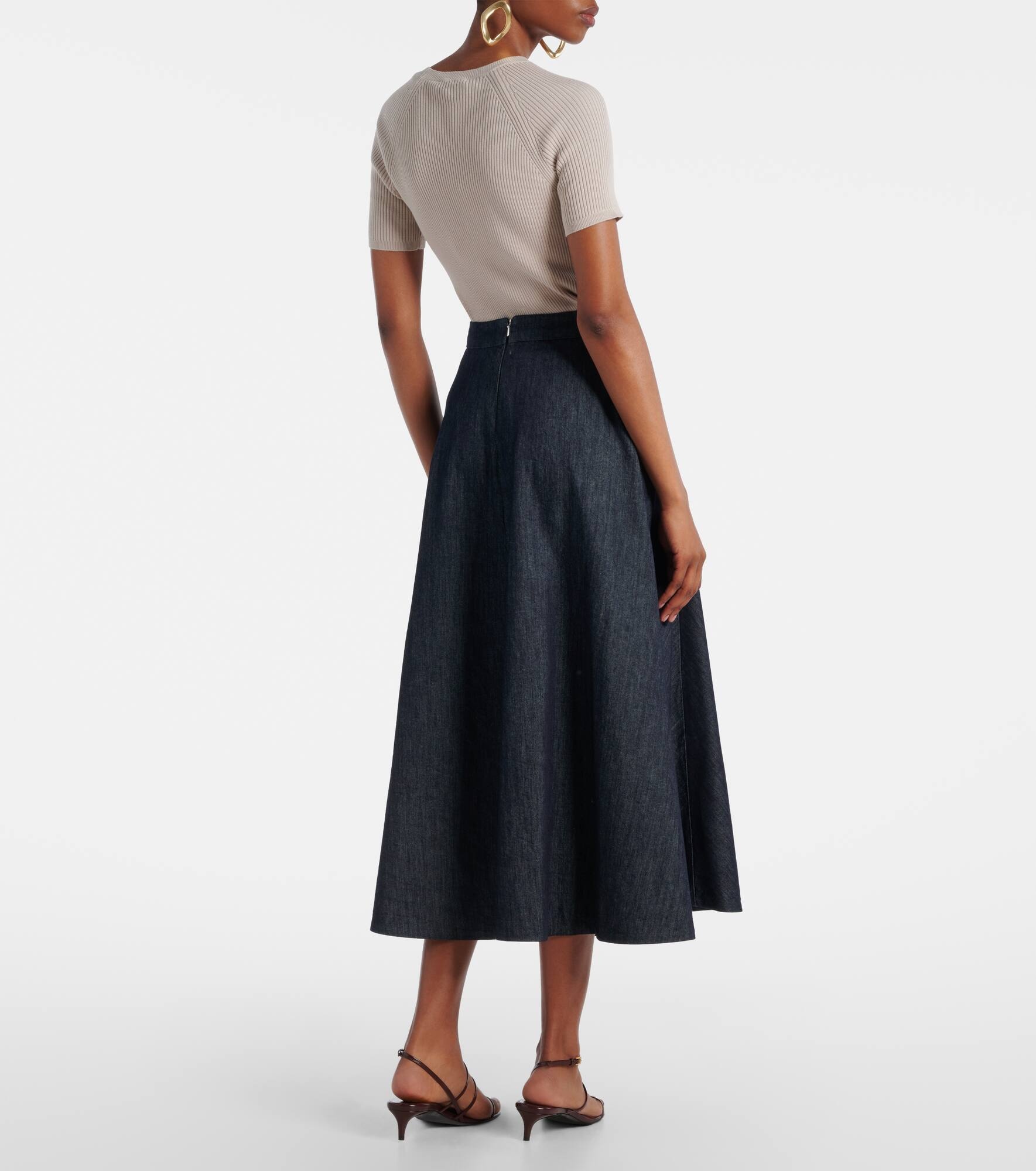 Cecile denim midi skirt - 3