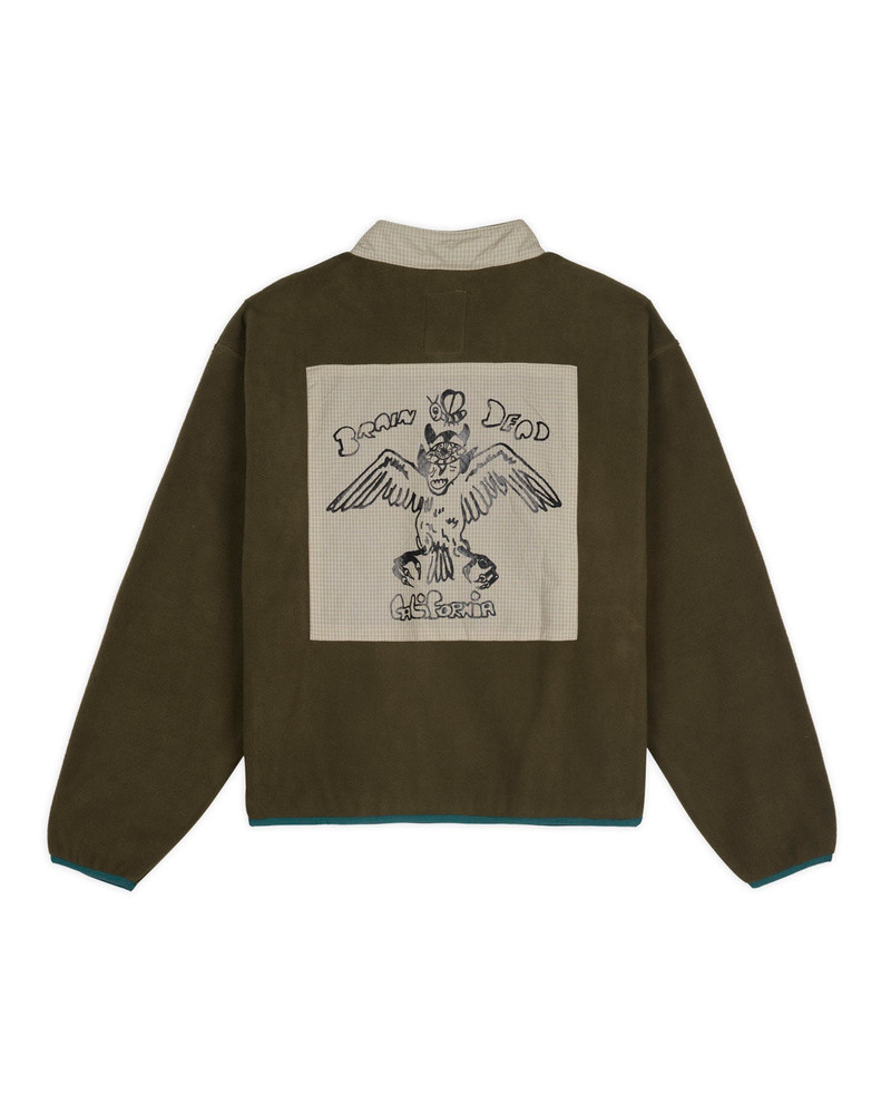 BRAIN DEAD Brain Dead Equipment Ripstop Pullover Fleece Jacket - Olive outlook