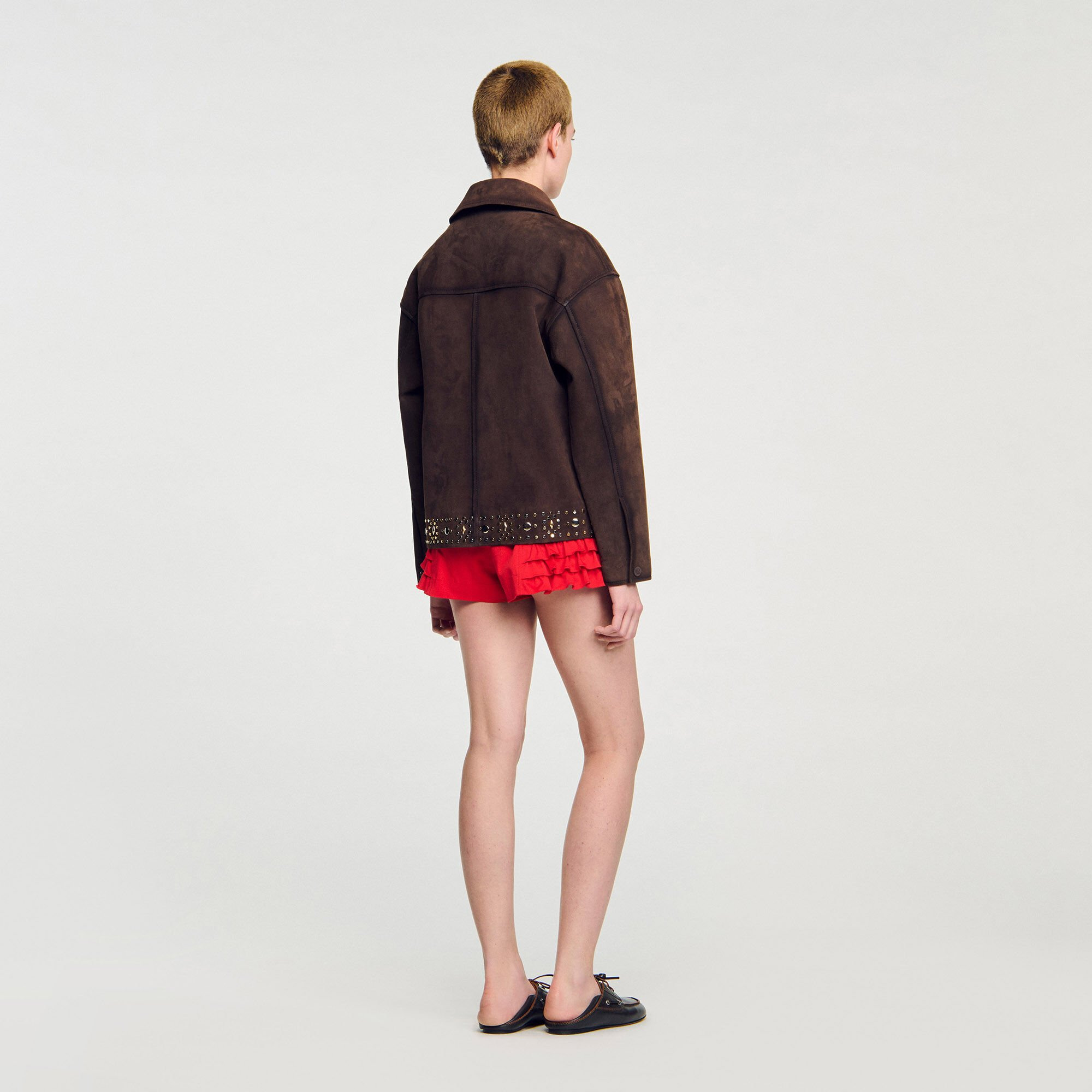 STUDDED SUEDE LEATHER JACKET - 5
