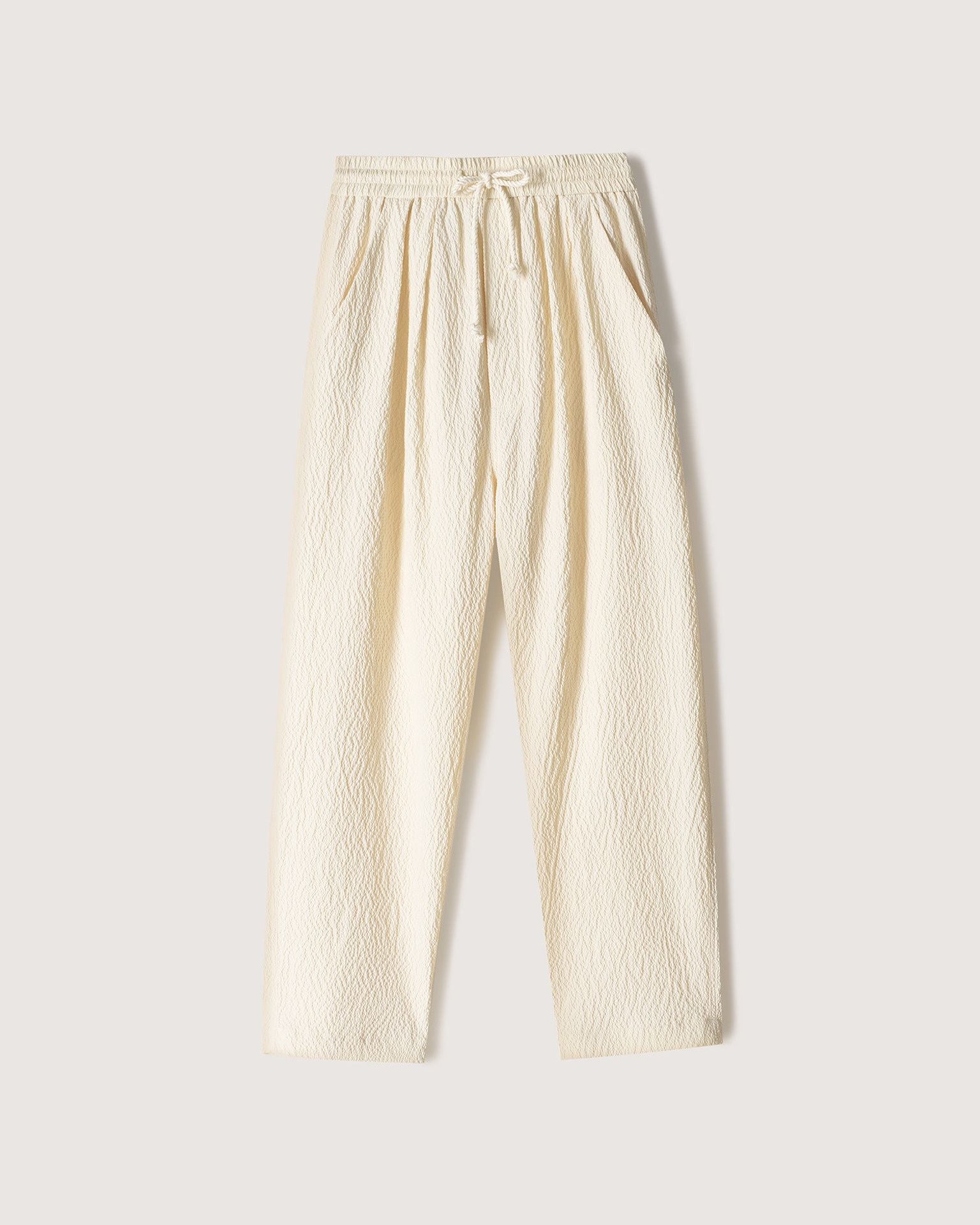JIRO - Seersucker pants - Creme - 5