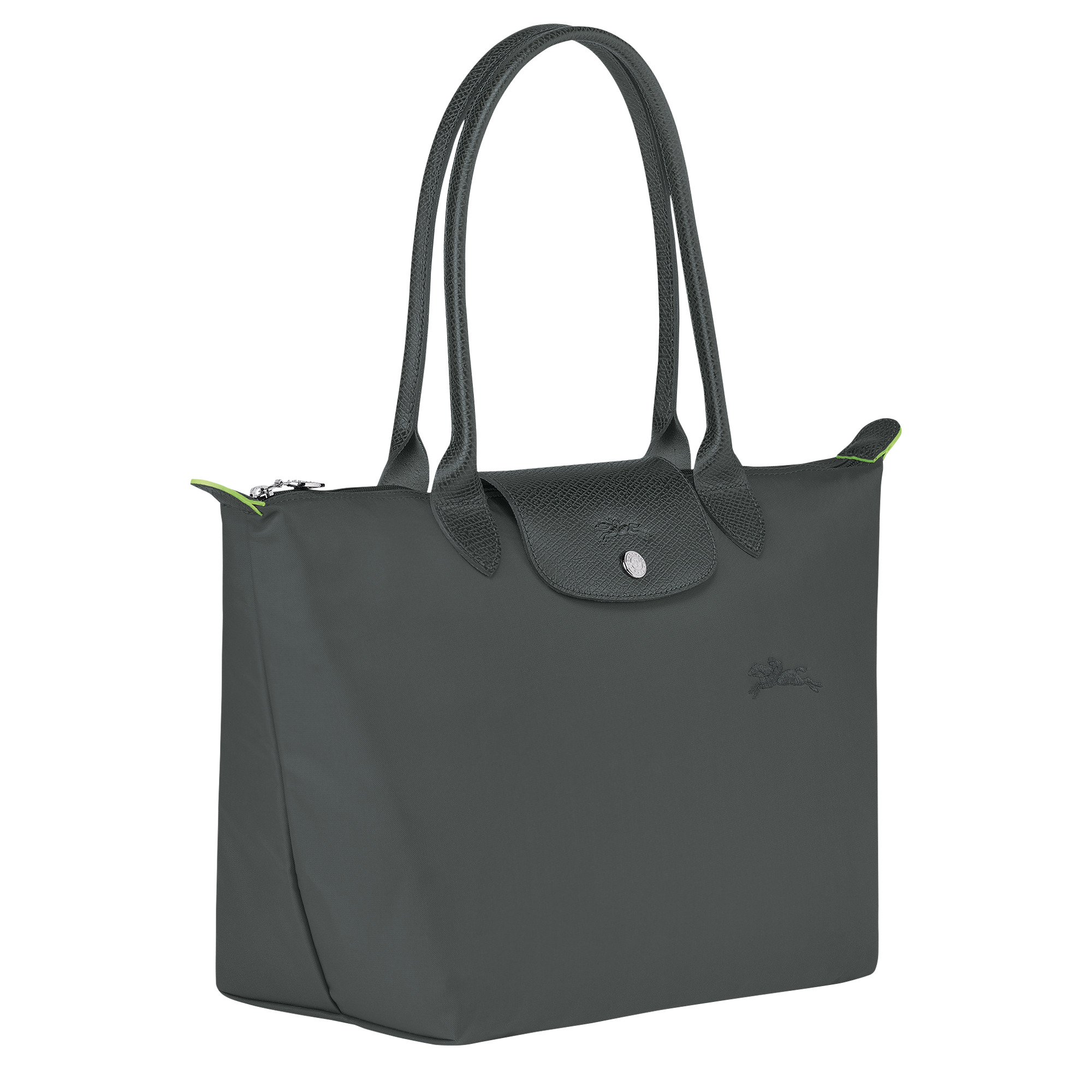 Le Pliage Green M Tote bag Graphite - Recycled canvas - 3