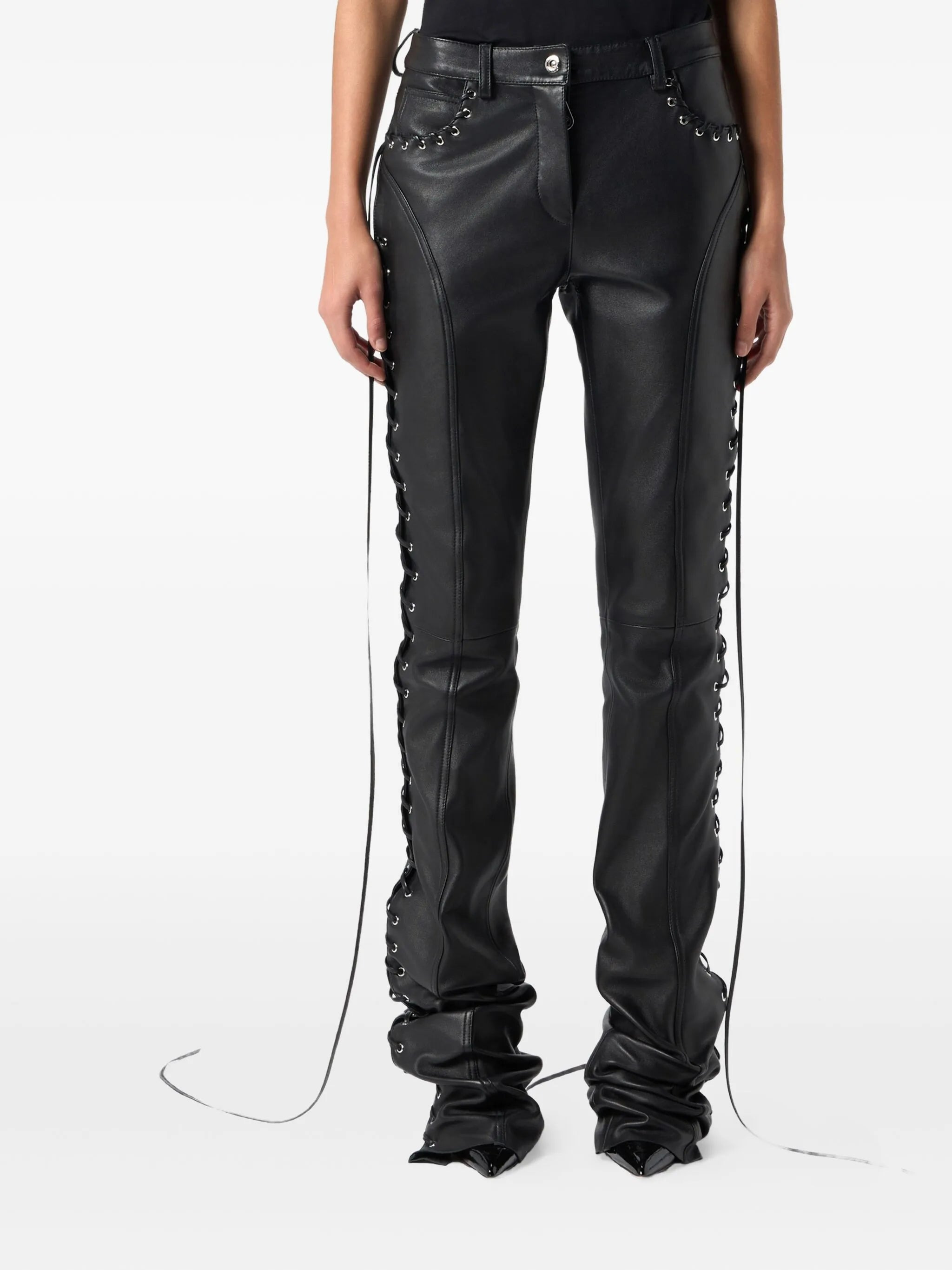 Blumarine Lace-up Trousers - 4