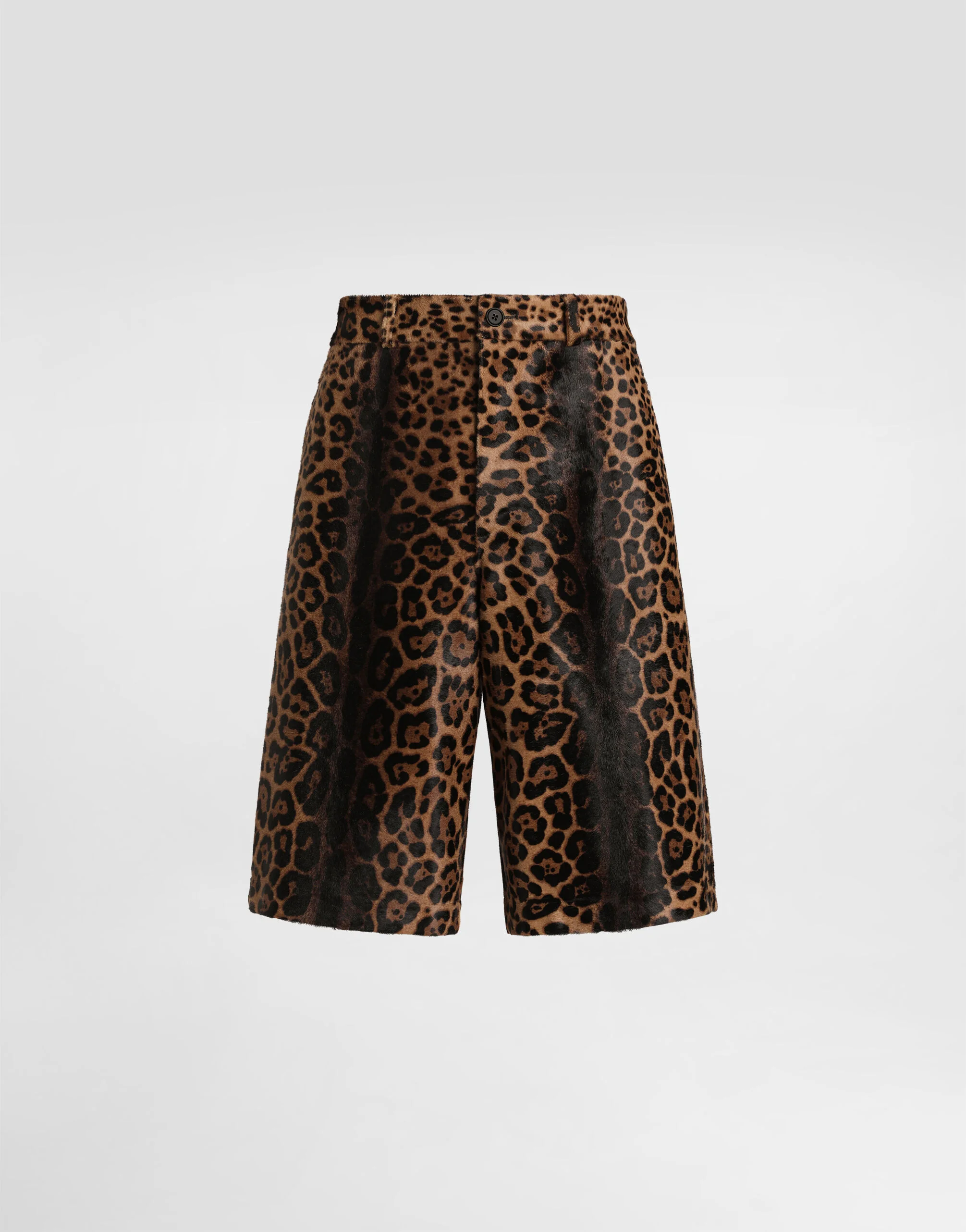 Leopard-print calfskin trousers - 1