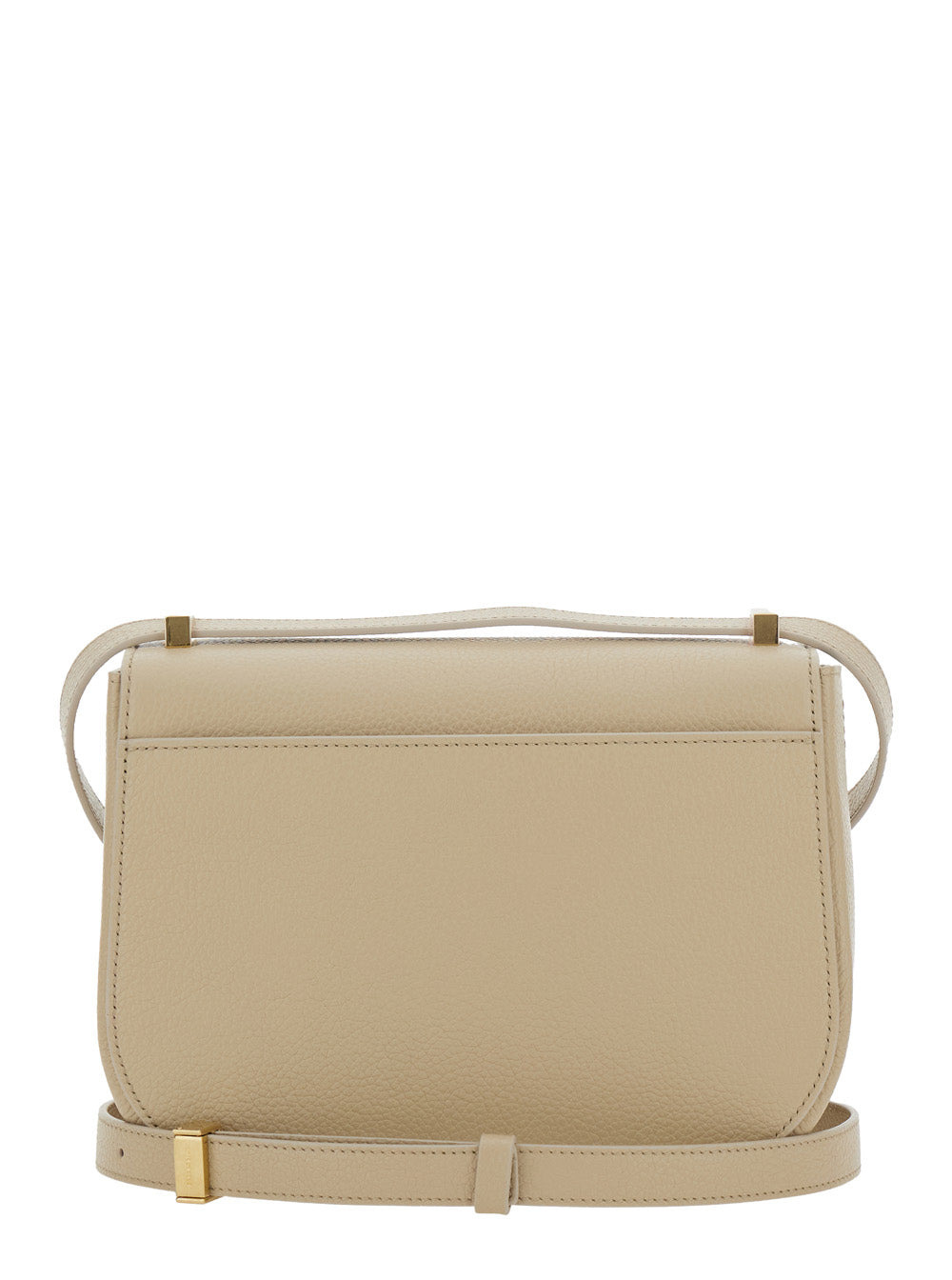 Ferragamo Women Beige Shoulder Bag With Metal Gancini Detail On The Front In Hammered Leather Woman - 4